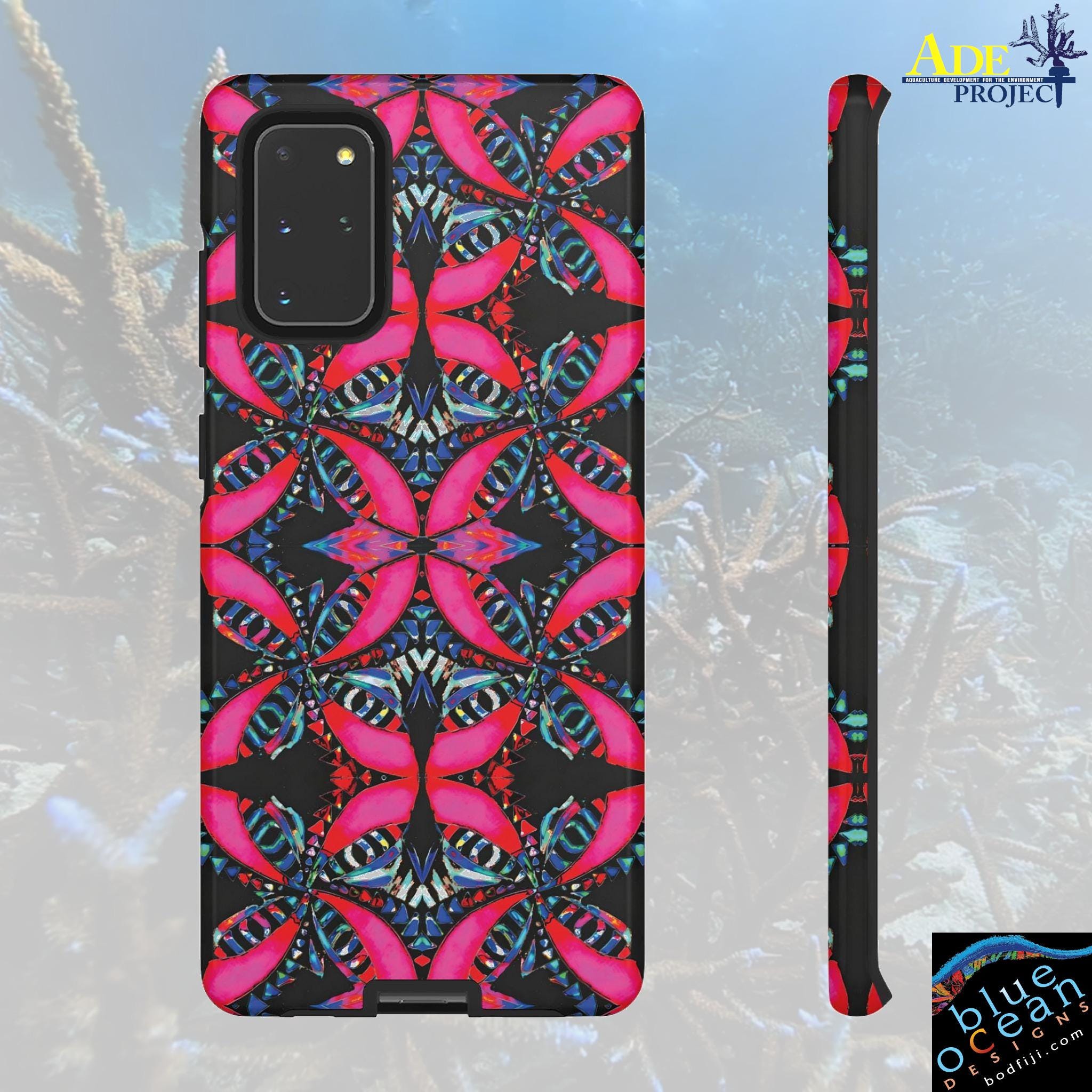 Pink on Black Android Tough Case - Walt Smith Fiji Ocean Art - Supports ADE Reef Restoration