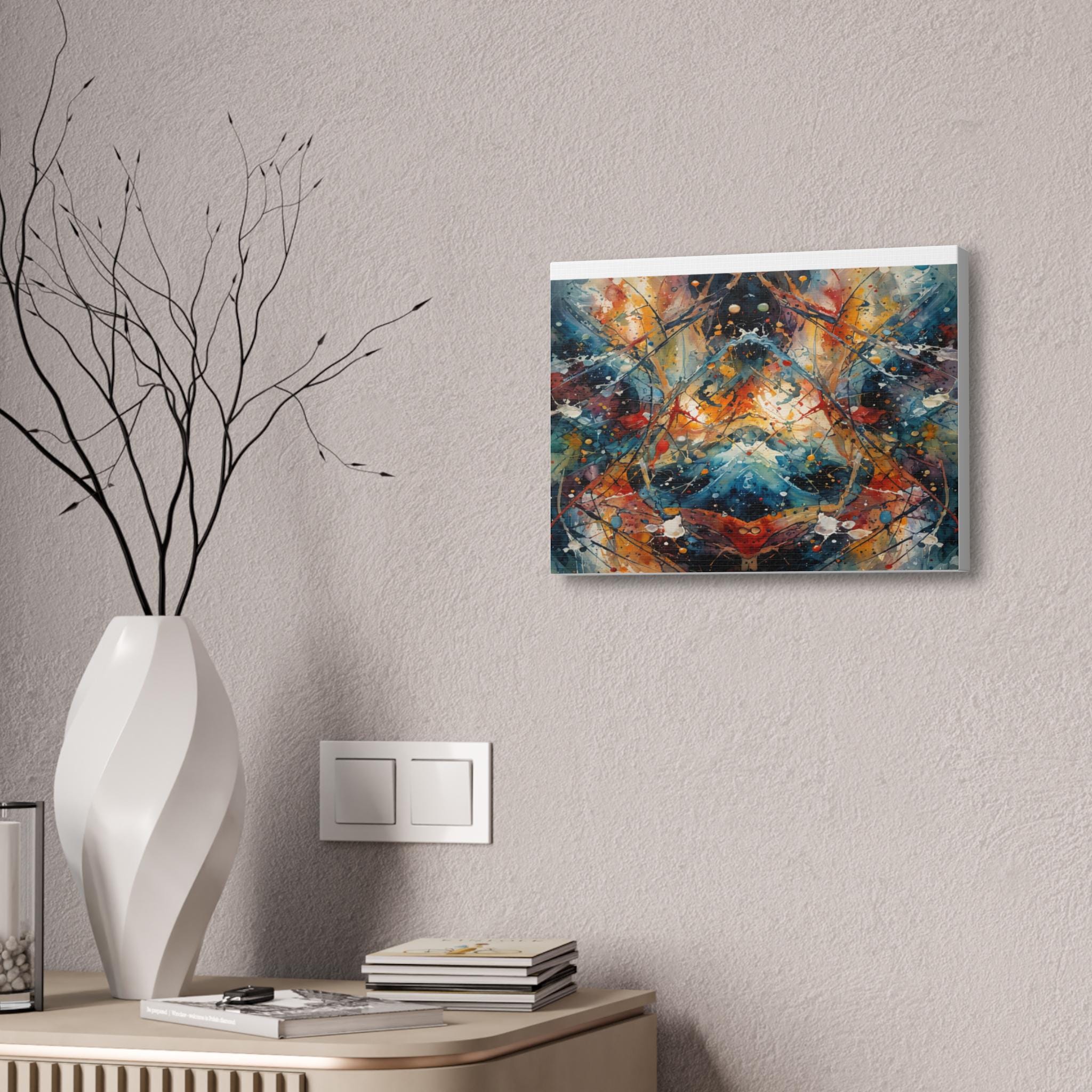 Red Scribe 3 - Canvas Wall Art