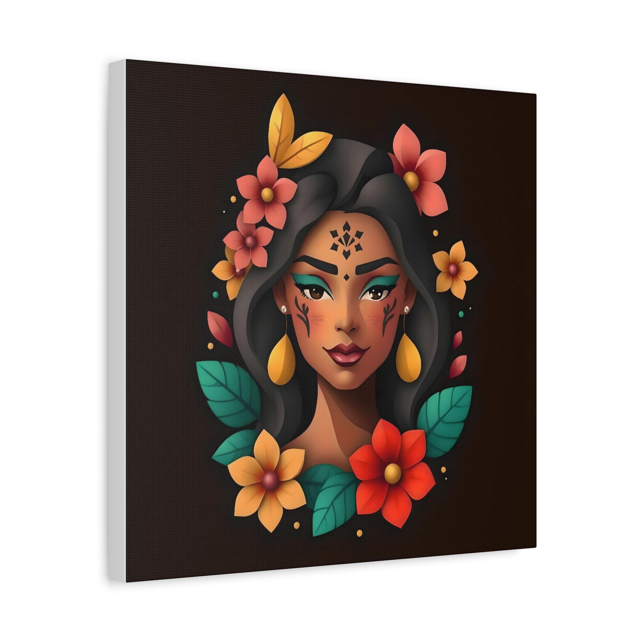 Lady on Black B - Canvas Wall Art