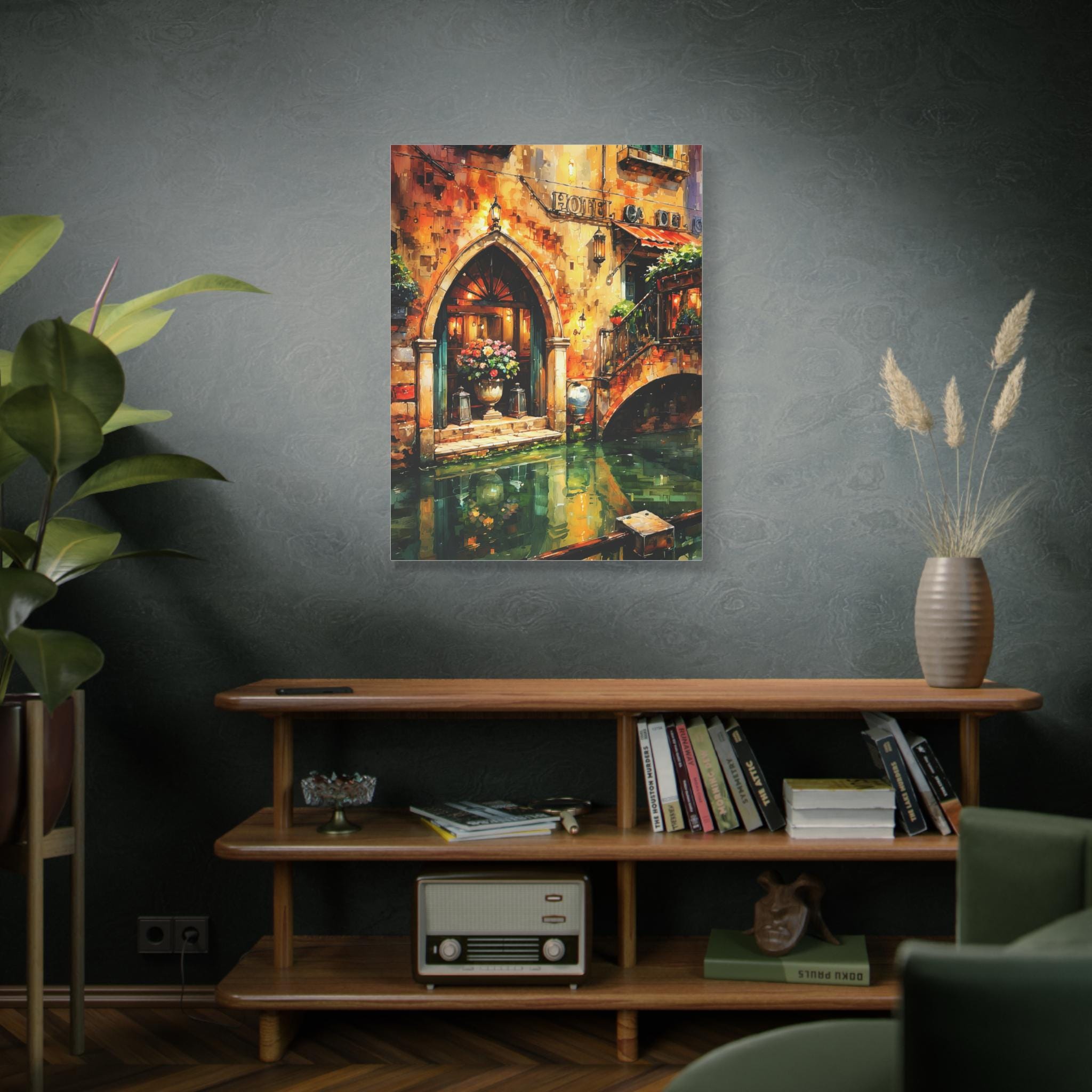 Venetian Canal Hotel Entrance Matte Canvas