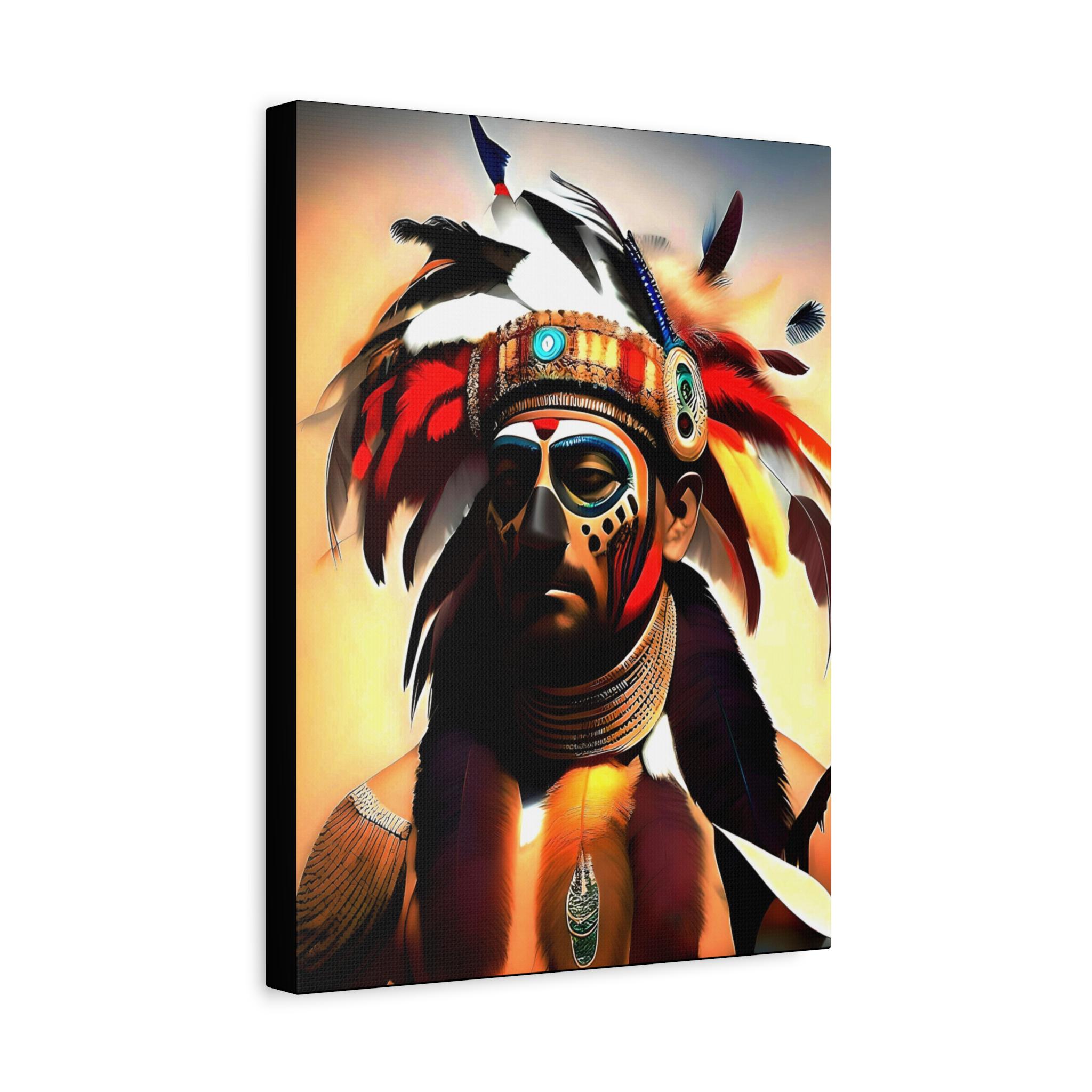 Painted Warrior Canvas Wall Art