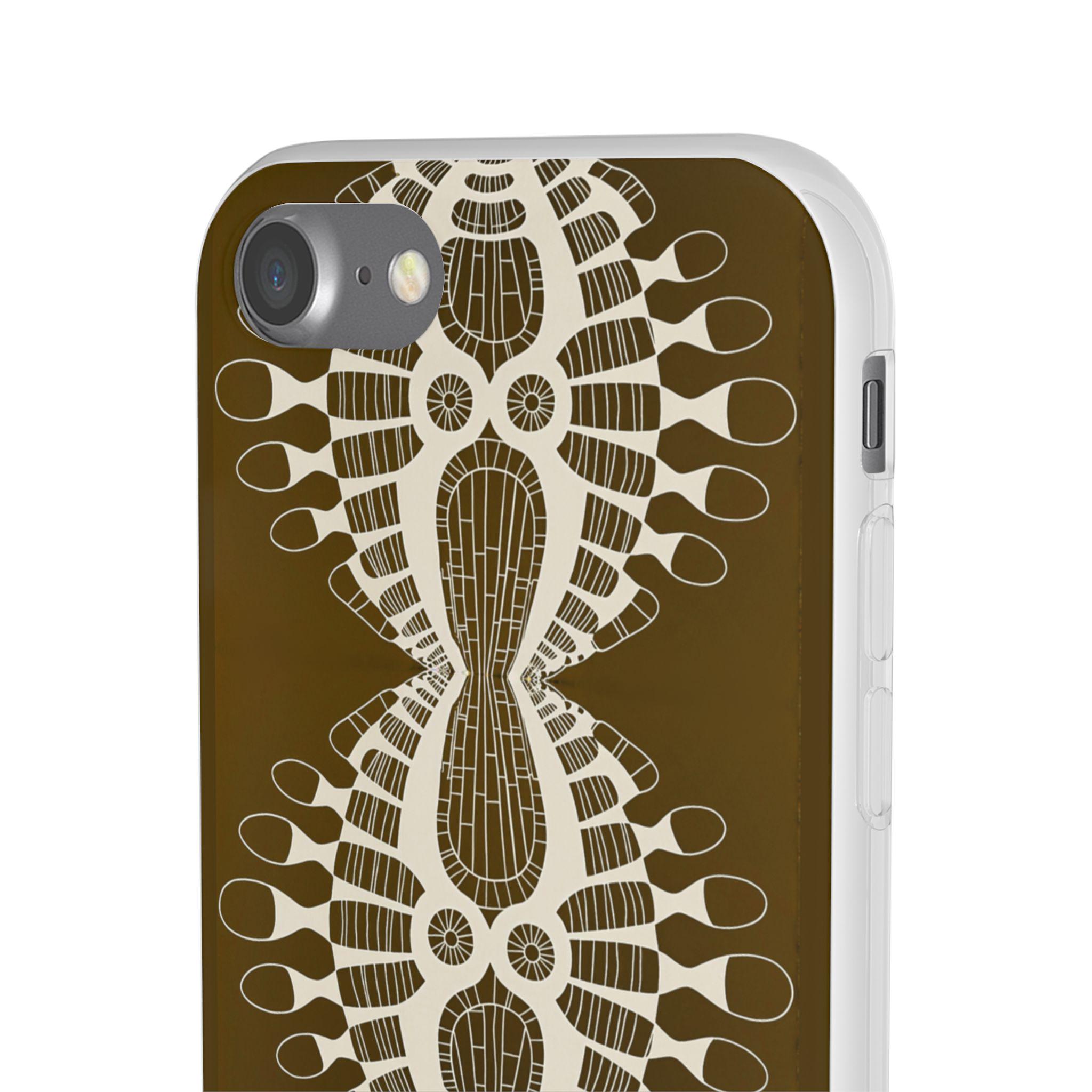 Abstract Urchin Brown iPhone Flexi Case - Walt Smith Fiji Ocean Art - Supports ADE Reef Restoration