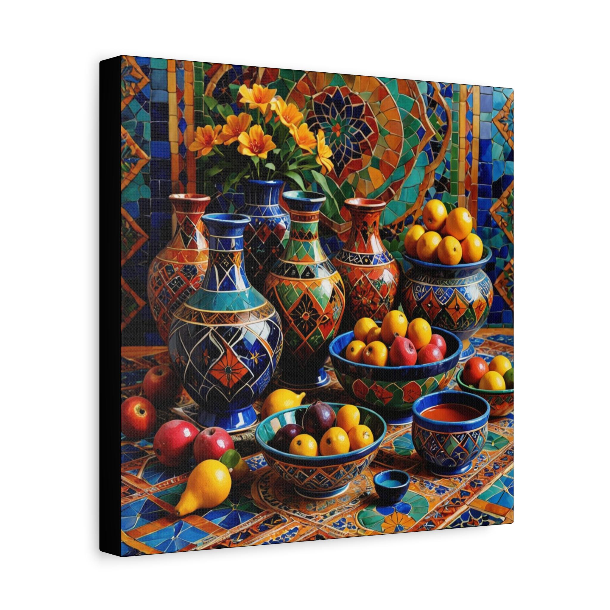 Table With Fruit Canvas Wall Art