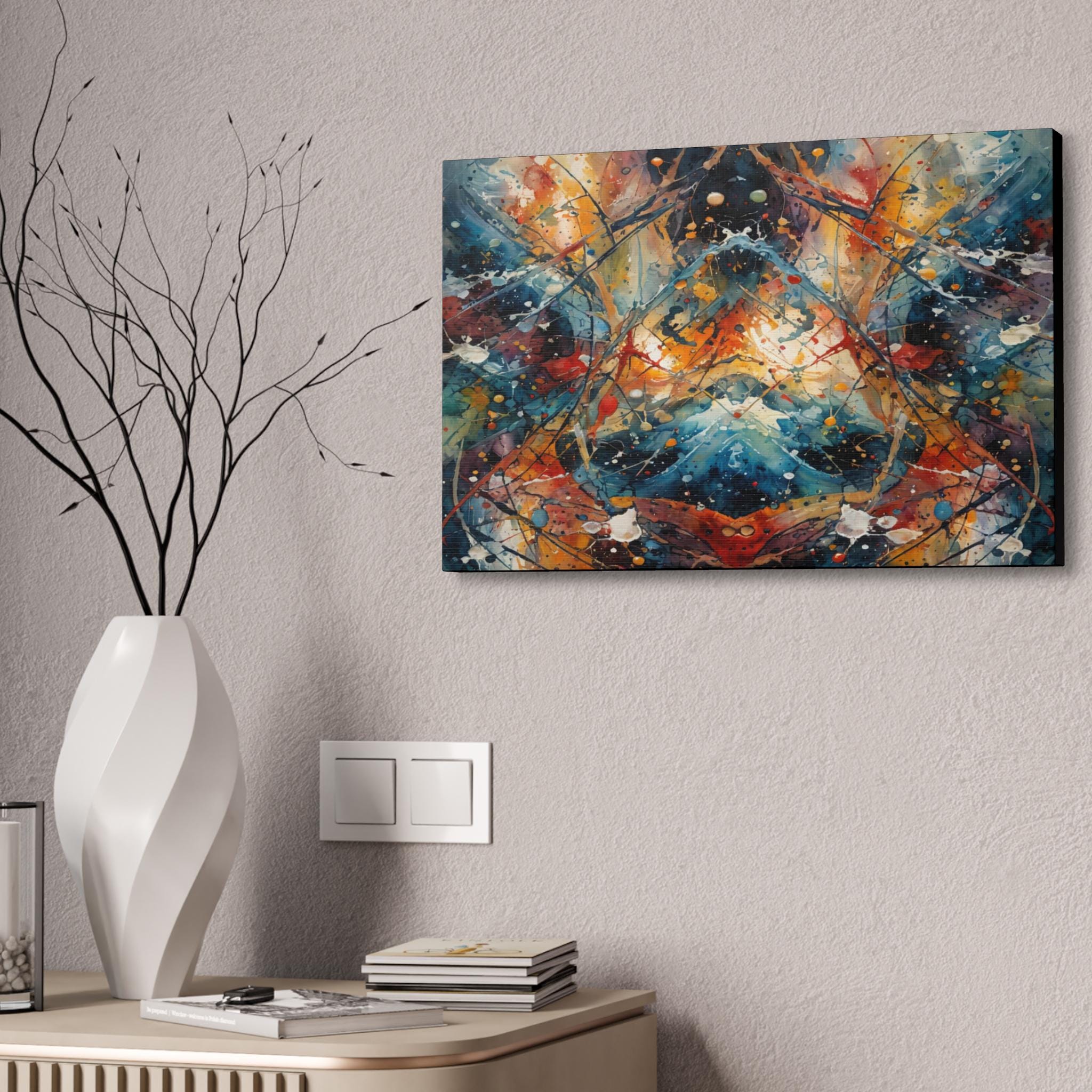 Red Scribe 3 Canvas Wall Art