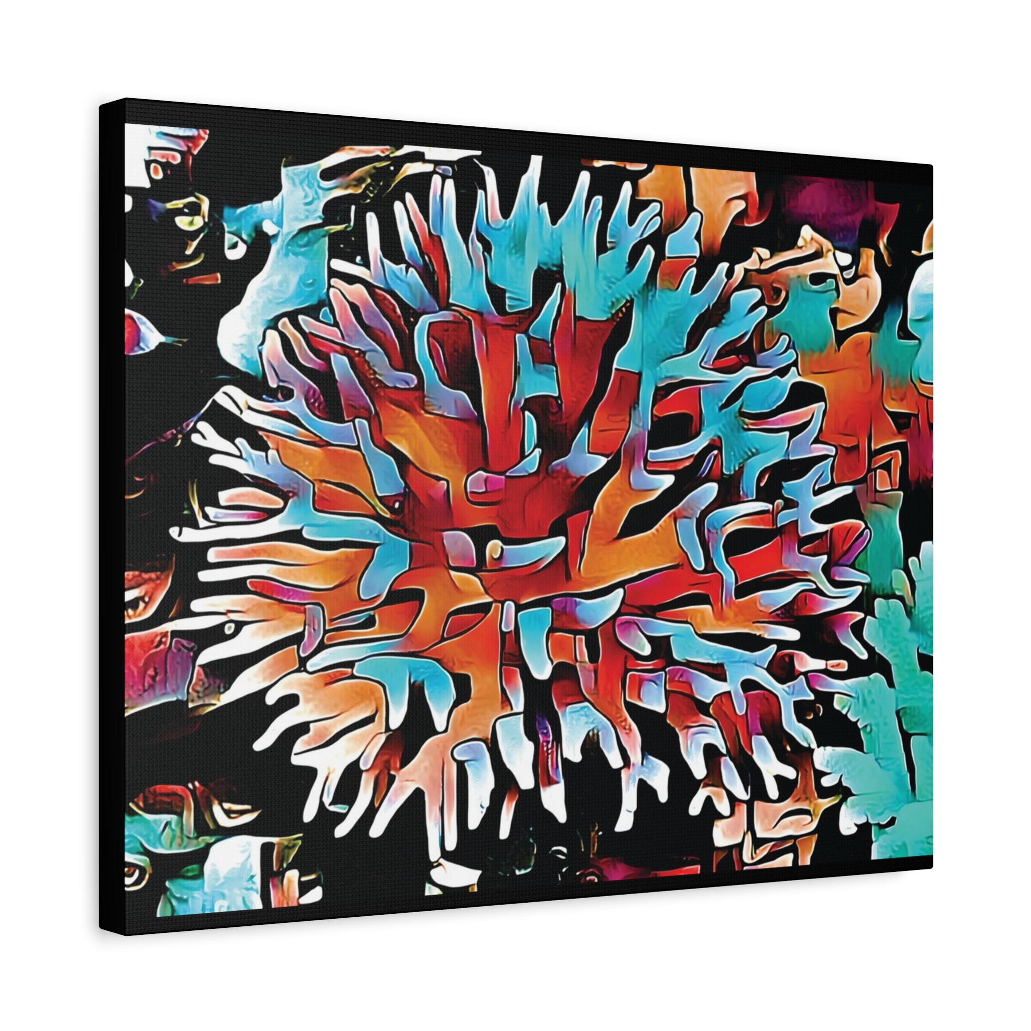 Aqua Spike Canvas Wall Art