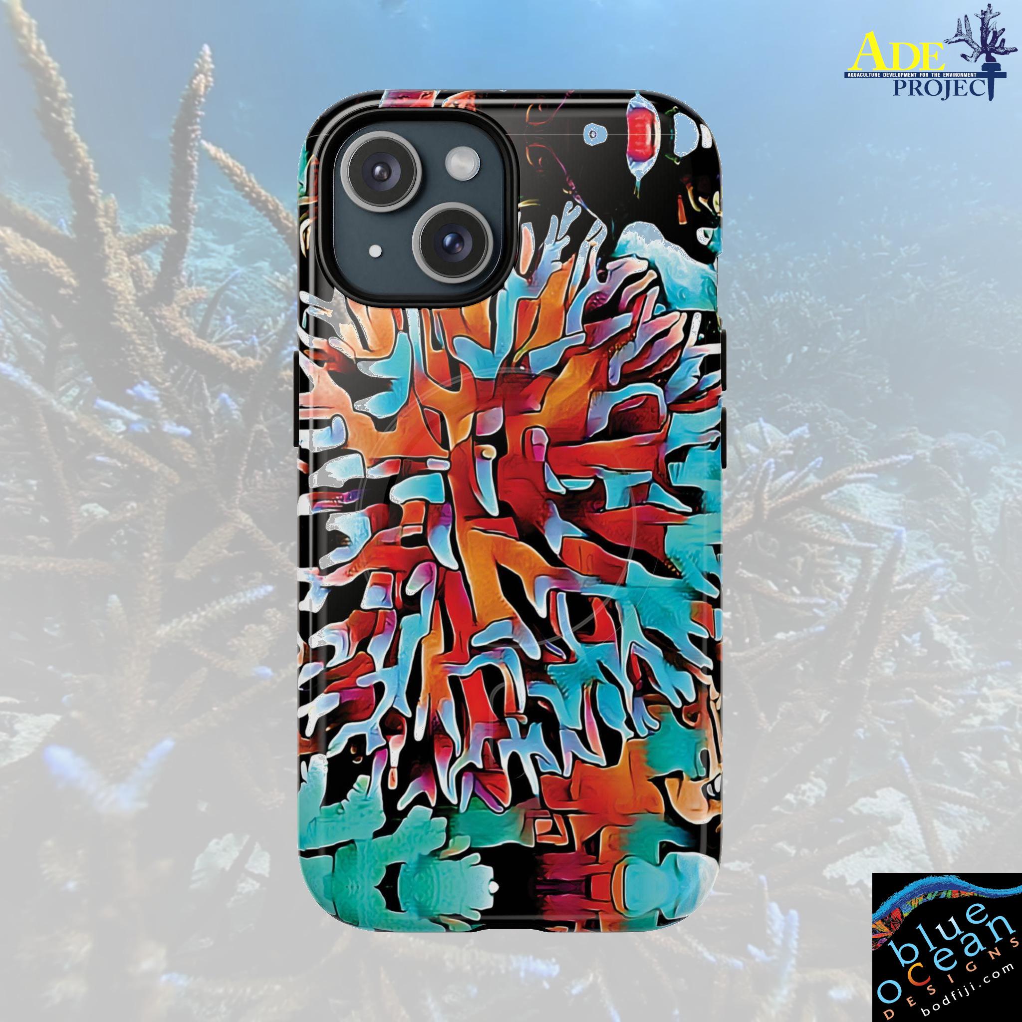 Aqua Spike iPhone Magnetic Case - Walt Smith Fiji Ocean Art - Supports ADE Reef Restoration