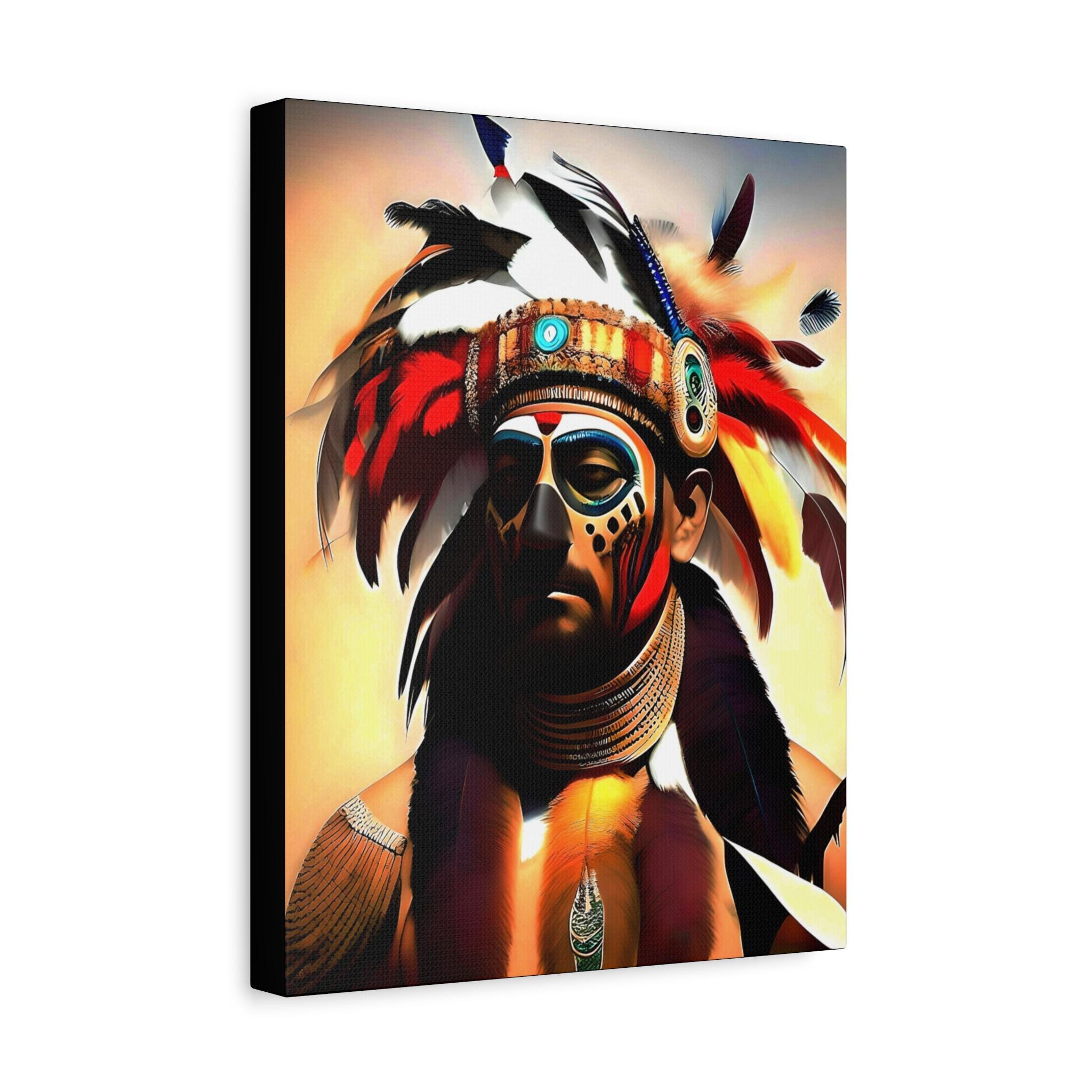 Painted Warrior Canvas Wall Art