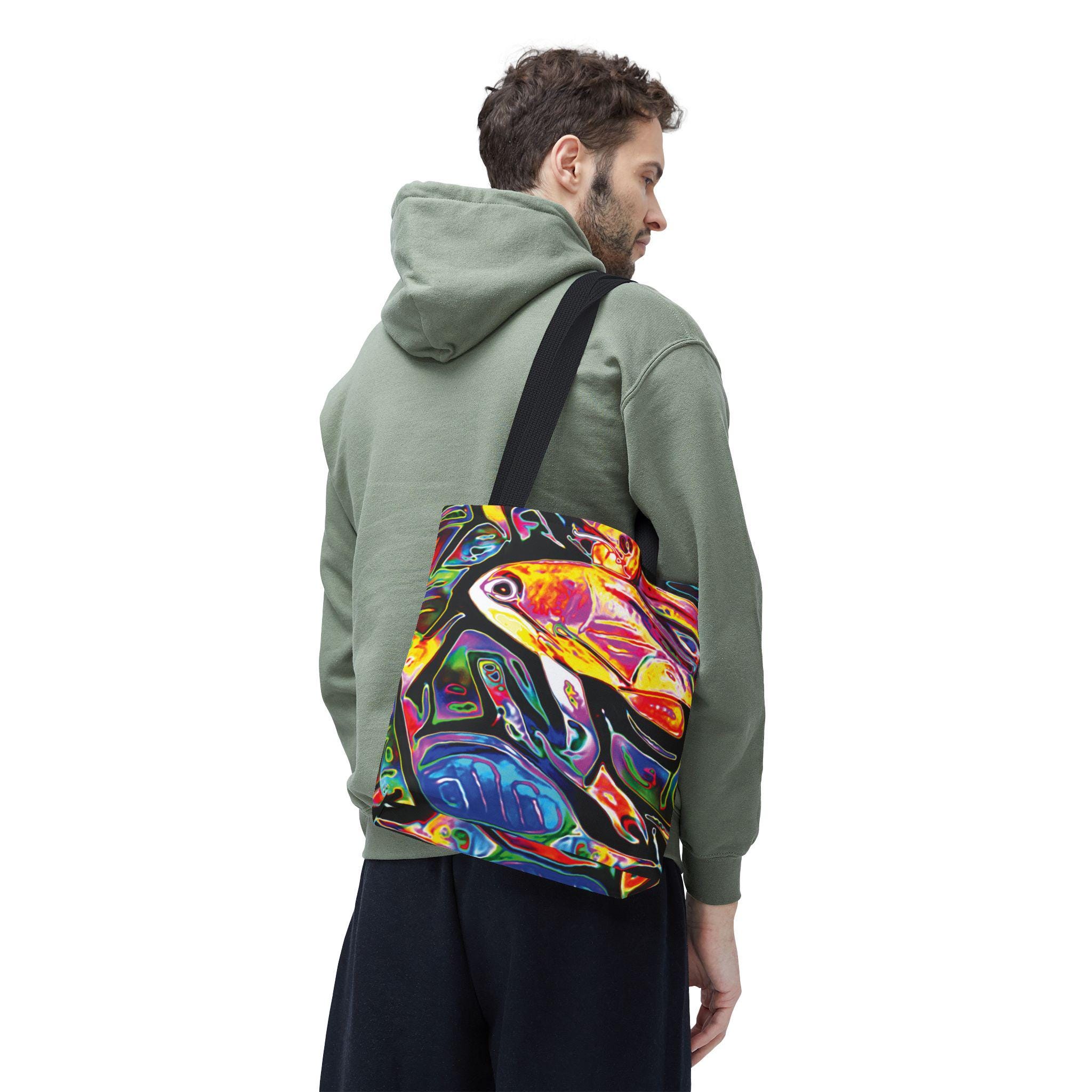 Colorful Tropical Fish Tote, Vibrant Abstract Aquarium Print