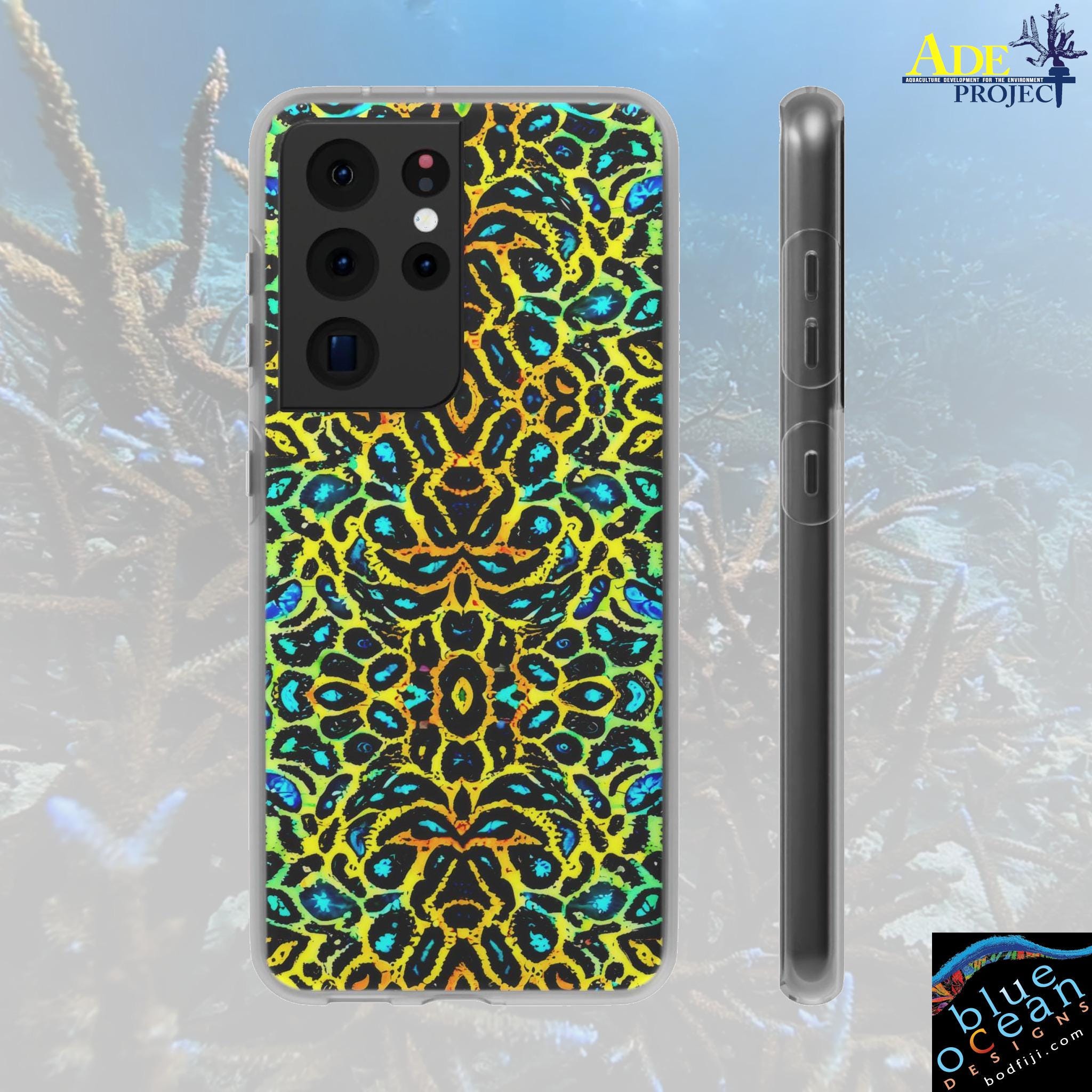 Golden Cat Android Flexi Case - Walt Smith Fiji Ocean Art - Supports ADE Reef Restoration