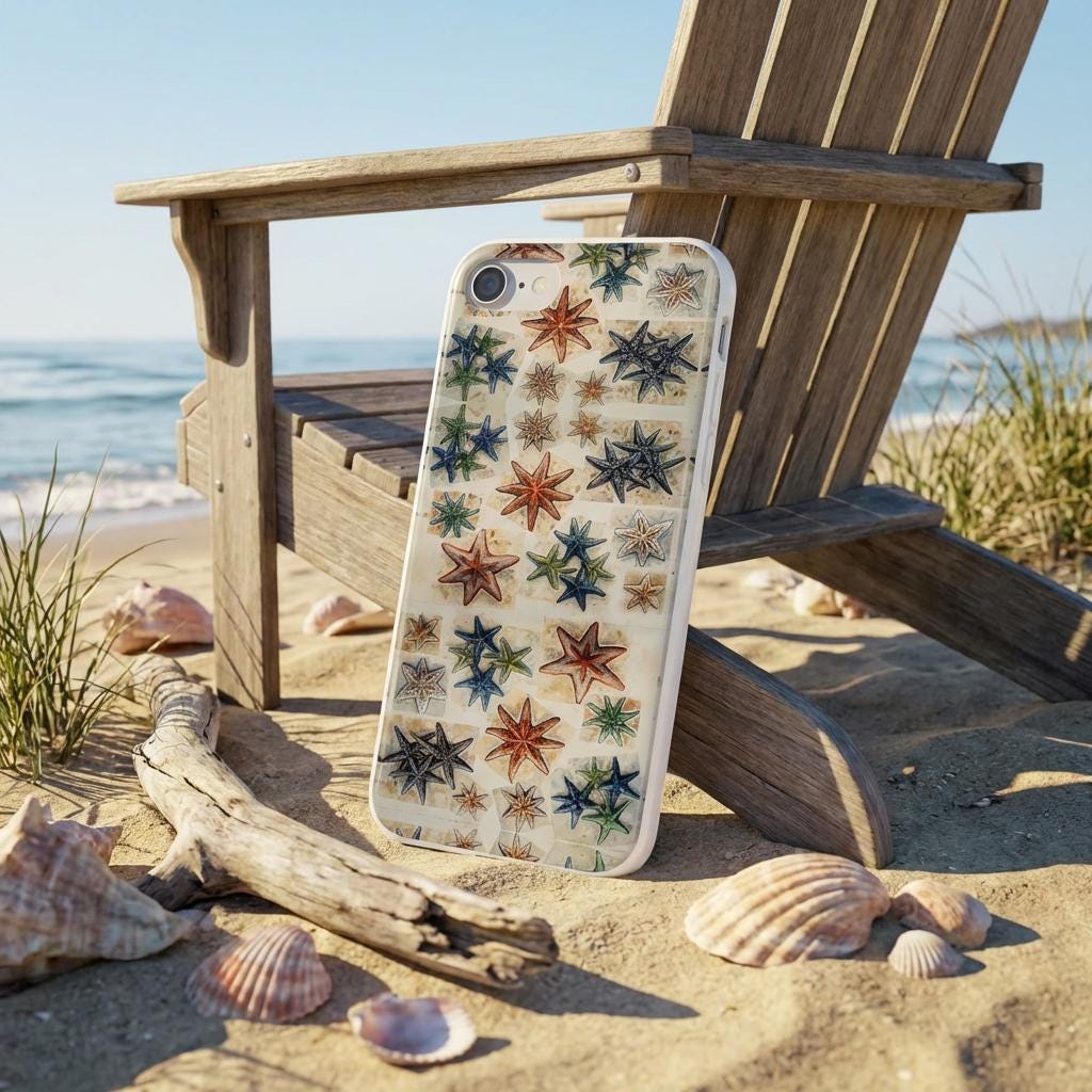 Starfish on the Move iPhone Flexi Case - Walt Smith Fiji Ocean Art - Supports ADE Reef Restoration