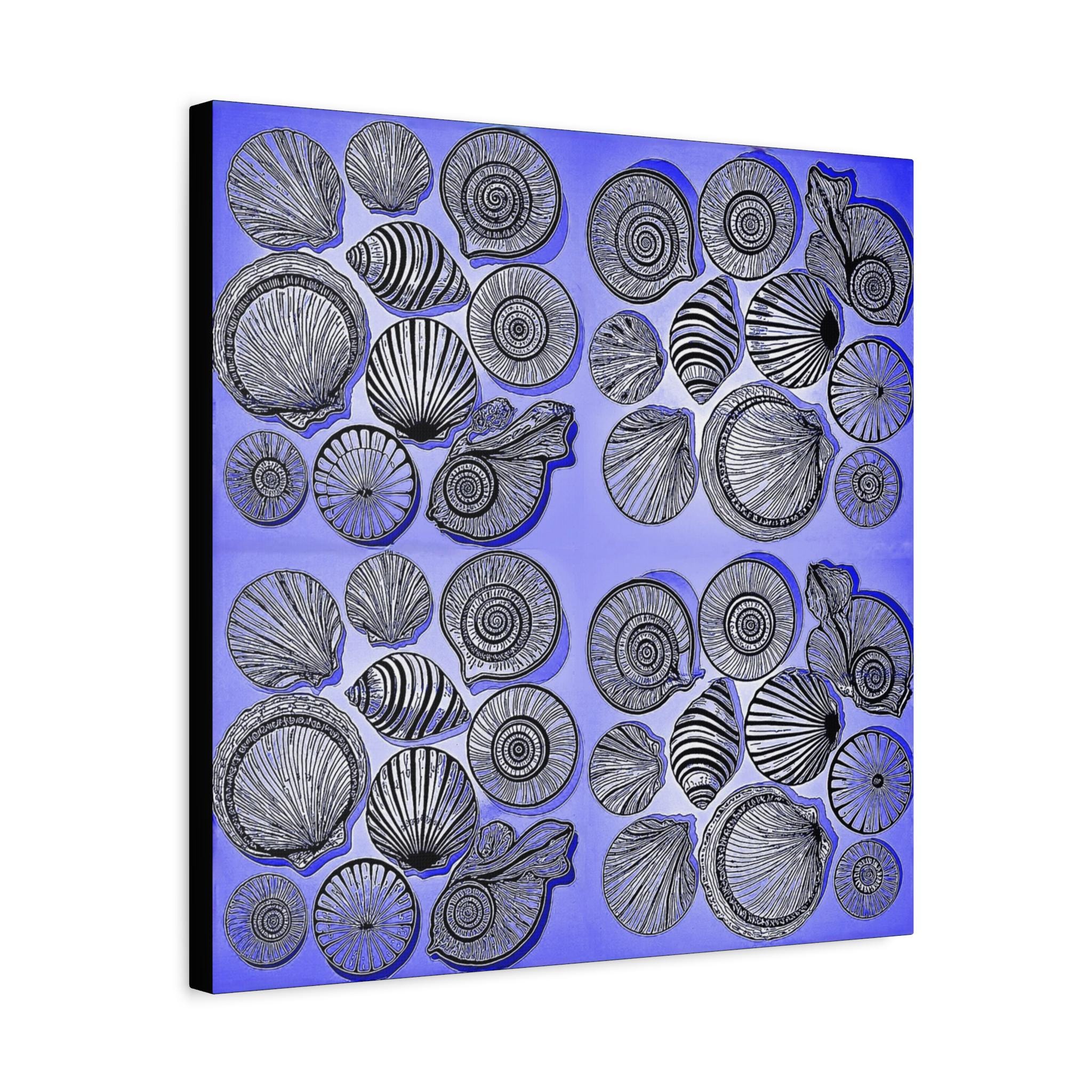Shells Blue Canvas Wall Art