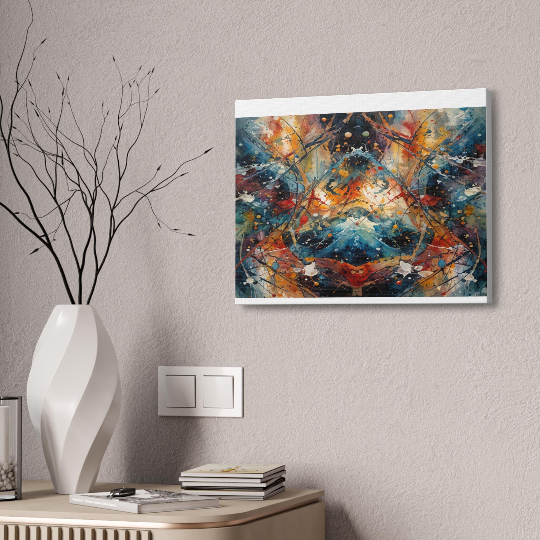 Red Scribe 3 - Canvas Wall Art