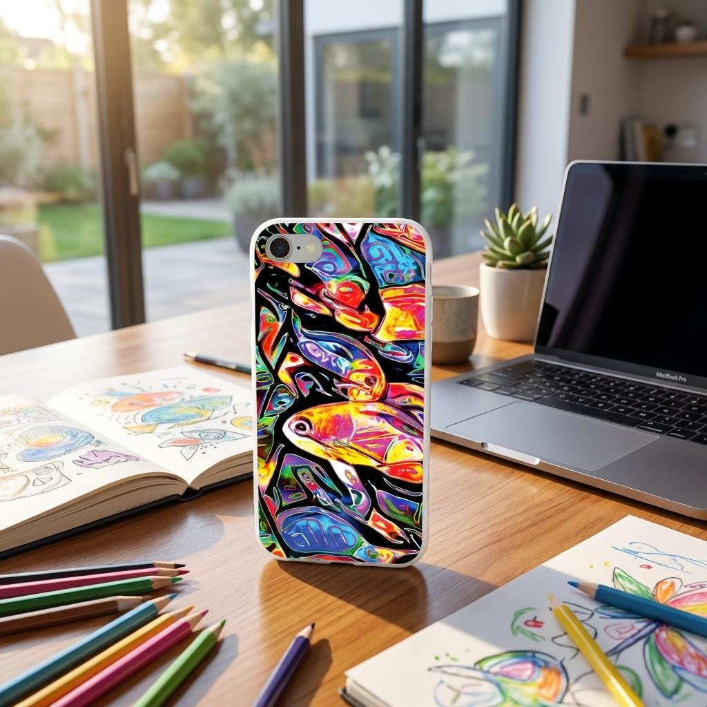 Busy Day iPhone Flexi Case - Walt Smith Fiji Ocean Art - Supports ADE Reef Restoration