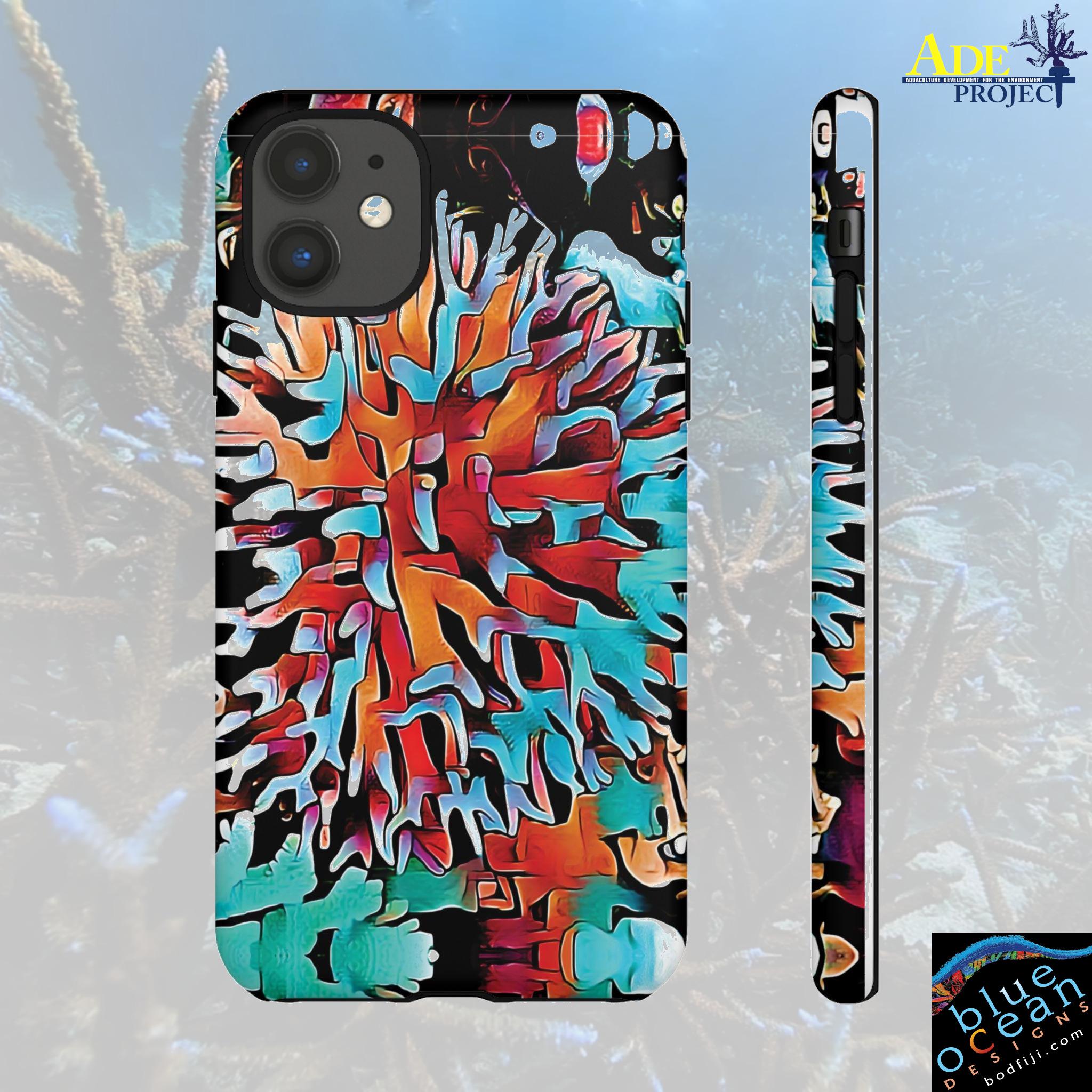 Aqua Spike iPhone Tough Case - Walt Smith Fiji Ocean Art - Supports ADE Reef Restoration