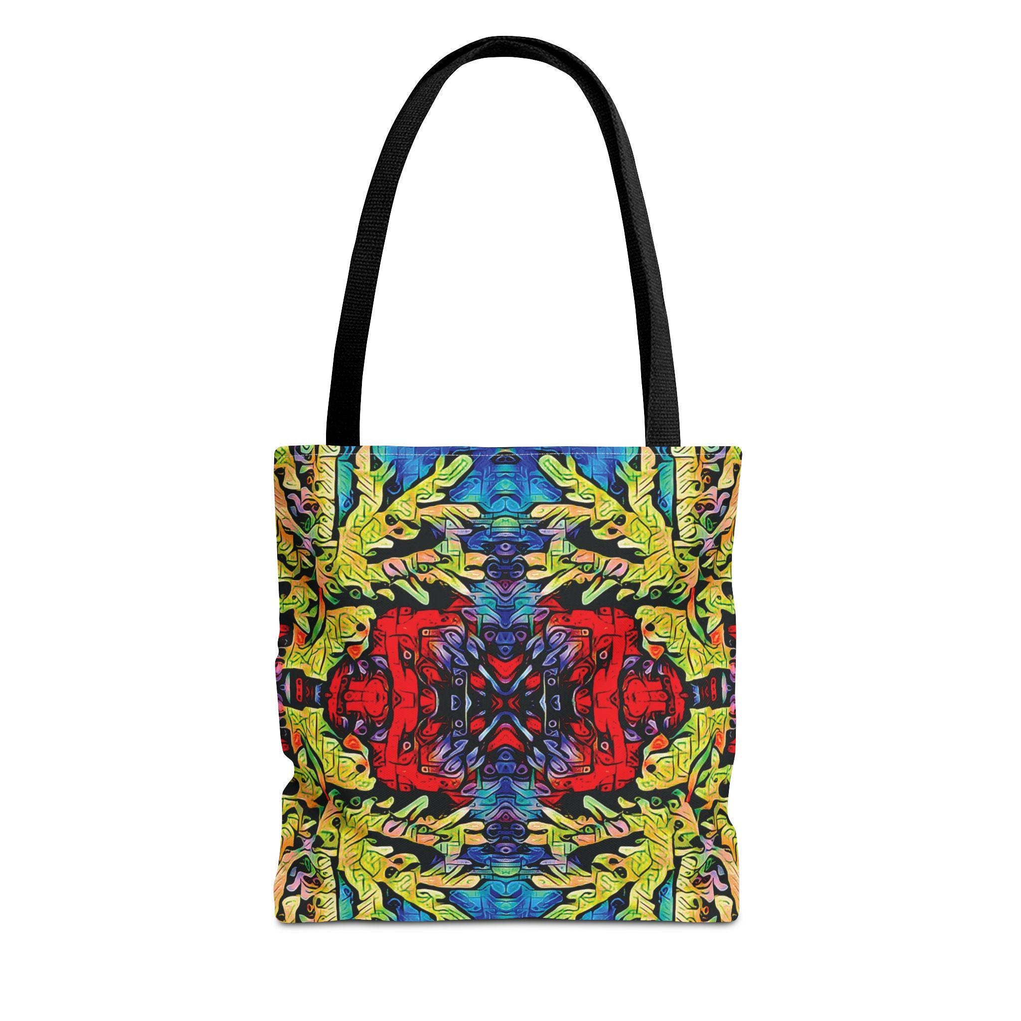 Colorful Abstract Coral Tote Bag | All-Over Print Ocean Coral Design