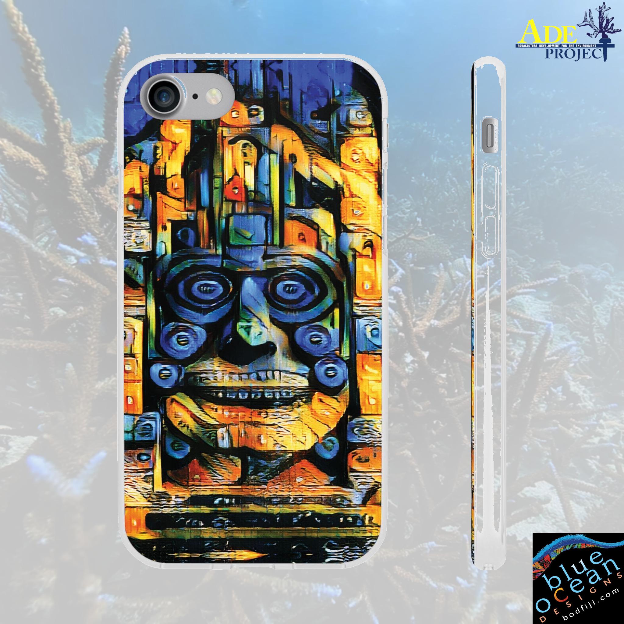 Purple Face iPhone Flexi Case - Walt Smith Fiji Ocean Art - Supports ADE Reef Restoration