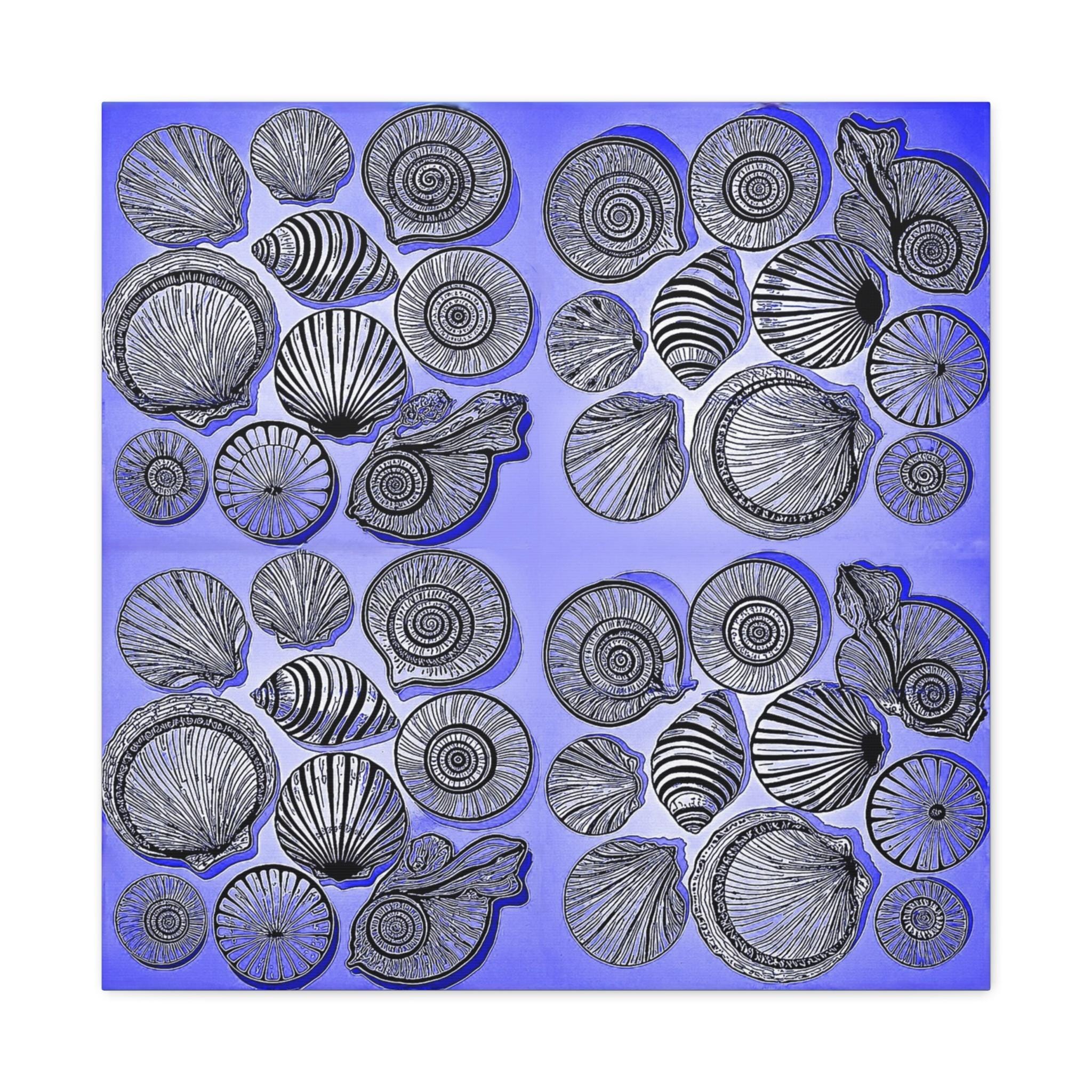 Shells Blue - Canvas Wall Art