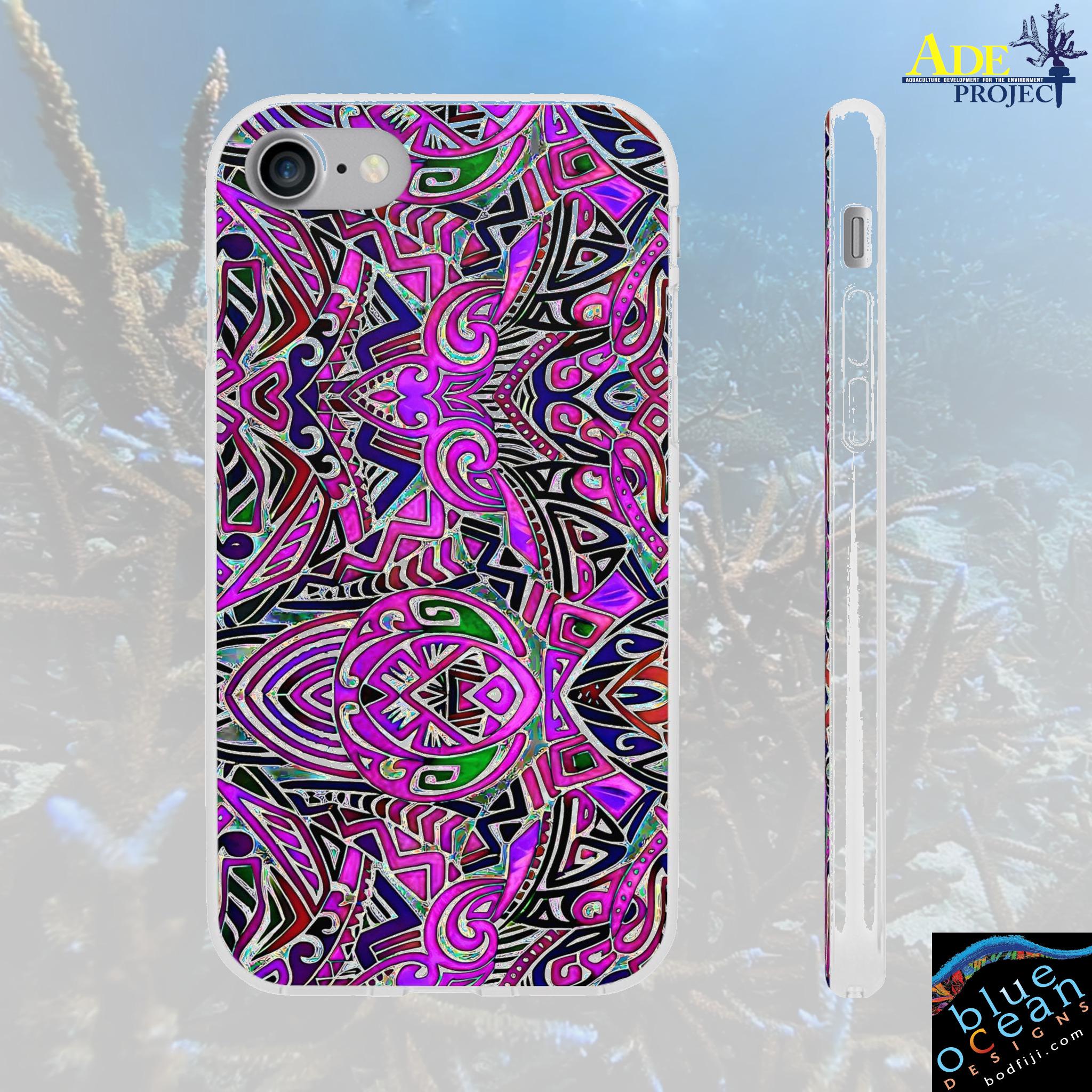 Purple Indo iPhone Flexi Case - Walt Smith Fiji Ocean Art - Supports ADE Reef Restoration