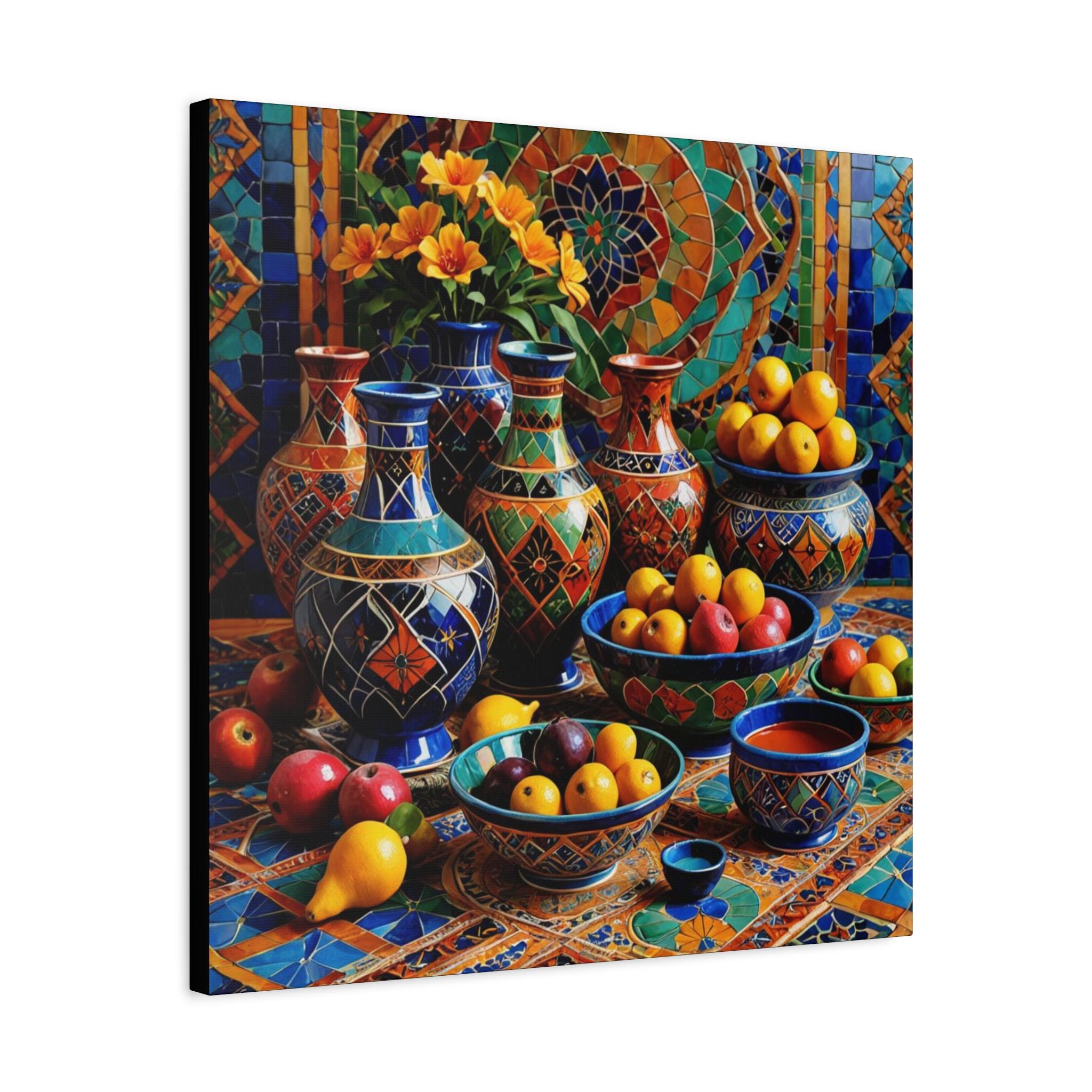 Table With Fruit Canvas Wall Art