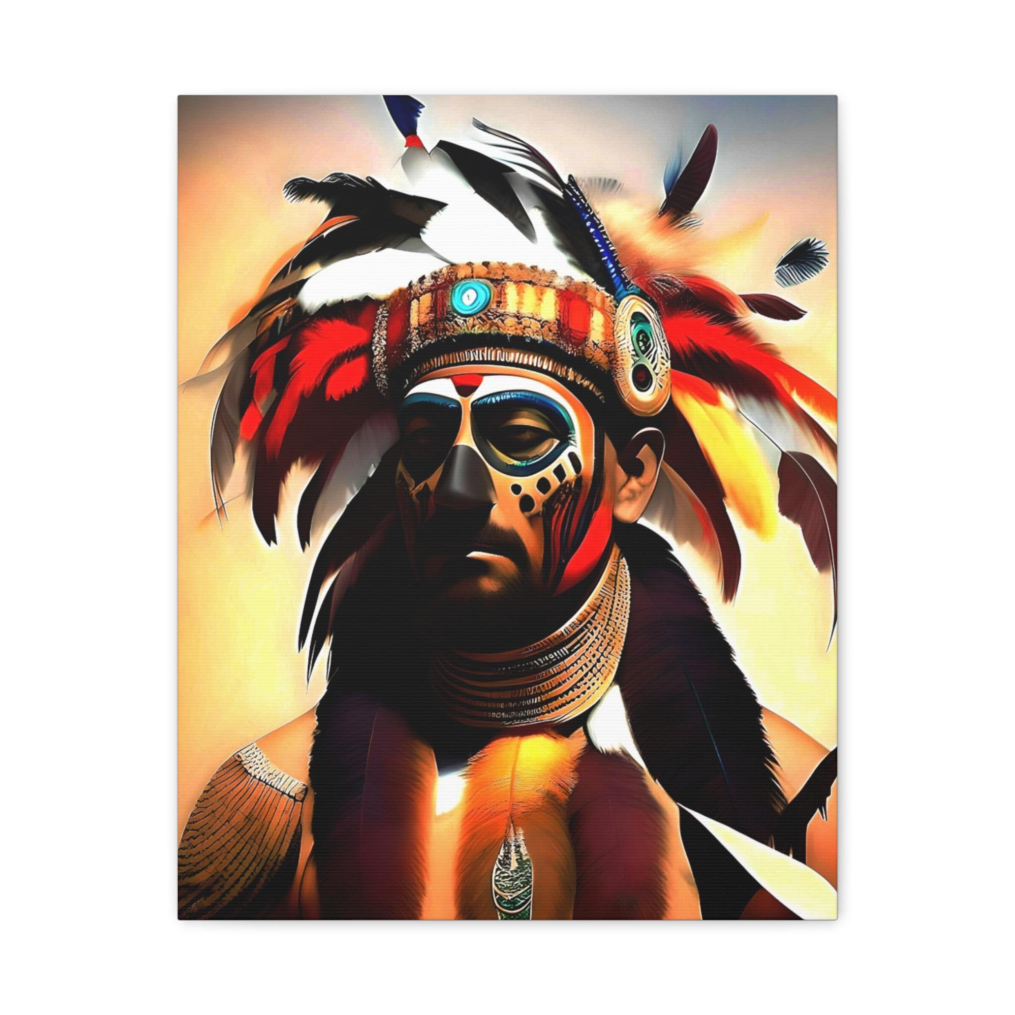 Painted Warrior - Canvas Wall Art