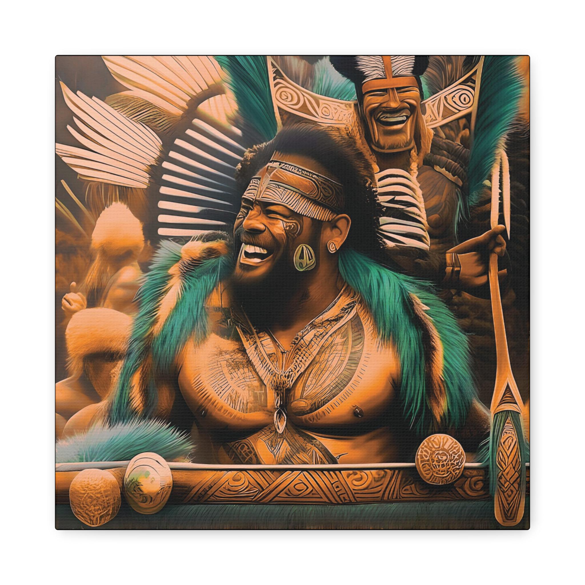 Laughing Chief Canvas Wall Art