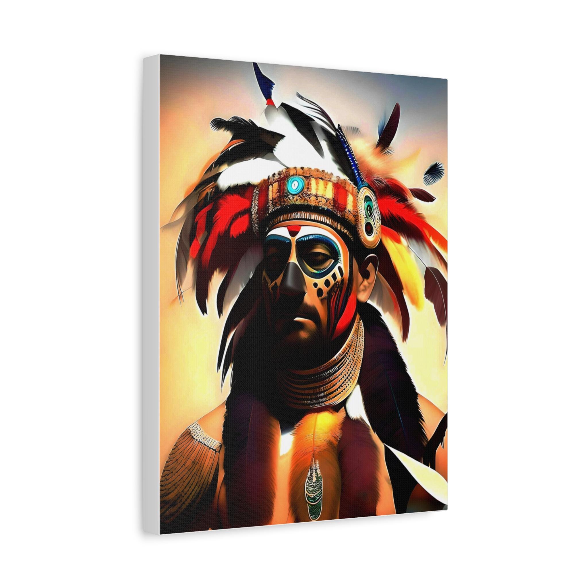 Painted Warrior - Canvas Wall Art