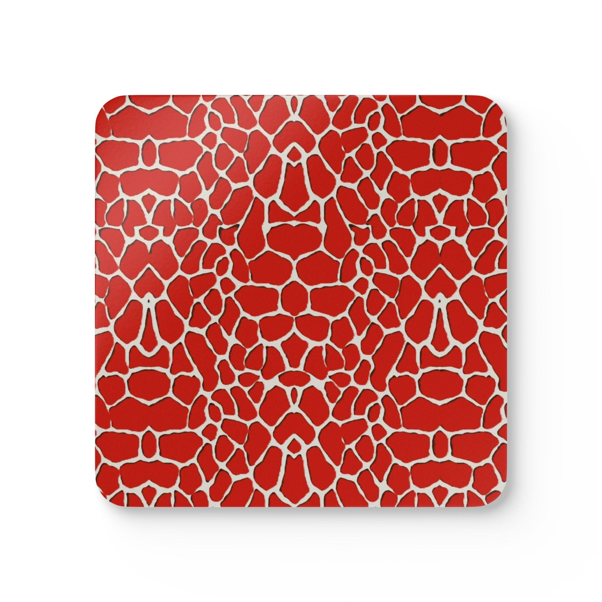 Spots Red - Corkwood Coaster Set