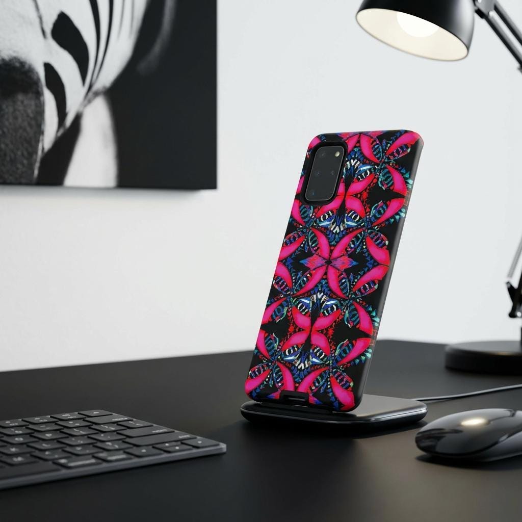 Pink on Black Android Tough Case - Walt Smith Fiji Ocean Art - Supports ADE Reef Restoration