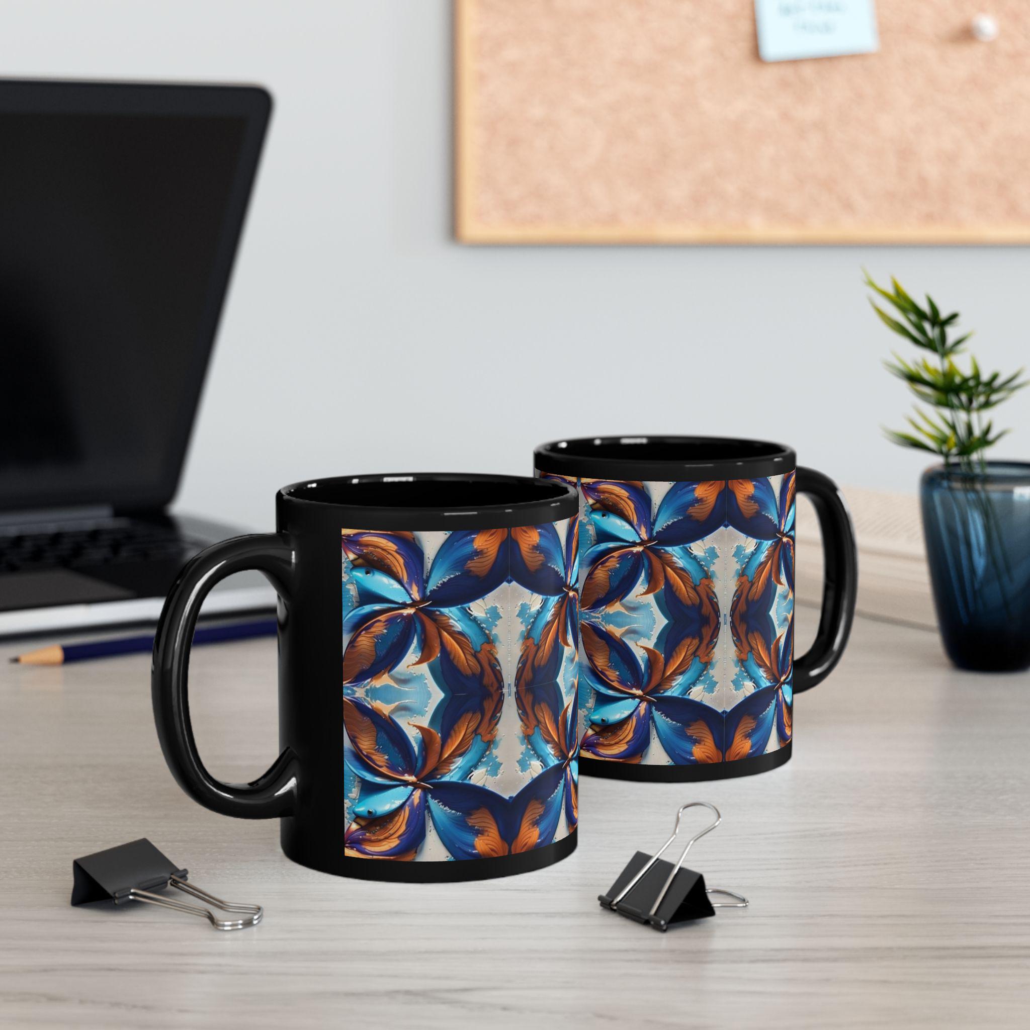 Blue Fan Quad - Coffee Mug