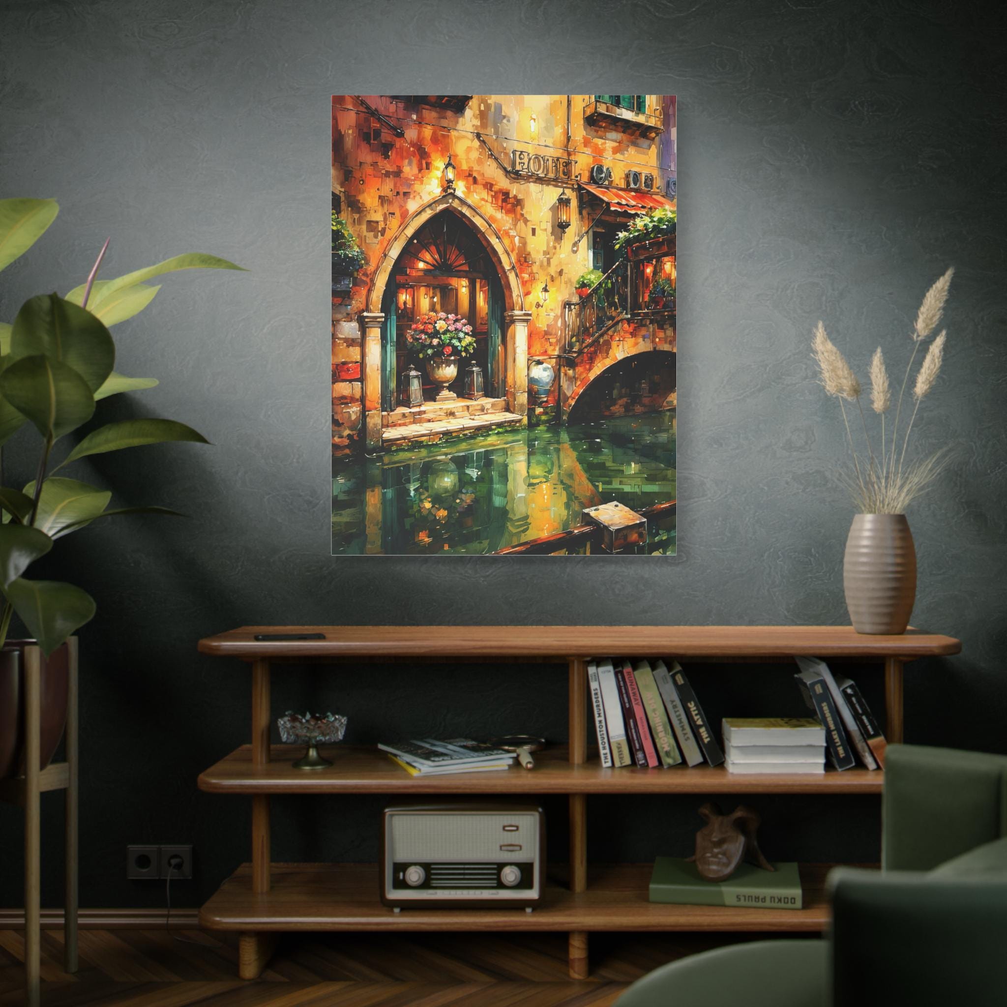 Venetian Canal Hotel Entrance Canvas
