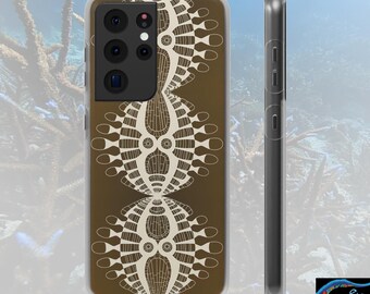 Abstract Urchin Brown Android Flexi Case - Walt Smith Fiji Ocean Art - Supports ADE Reef Restoration