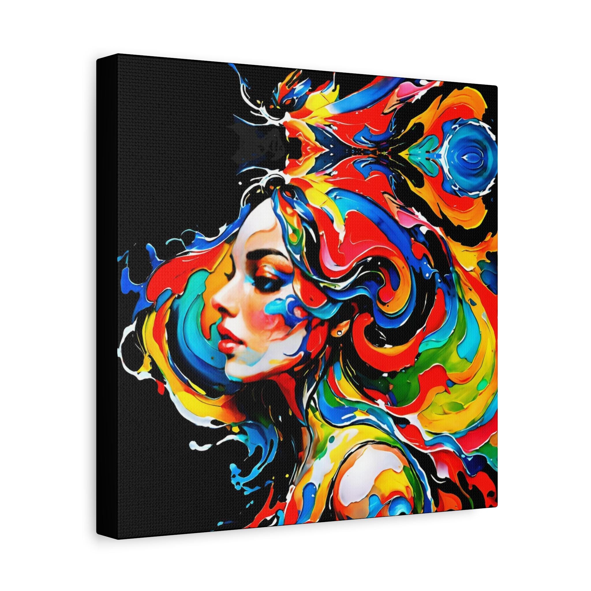 Lady With Paint Canvas Wall Art