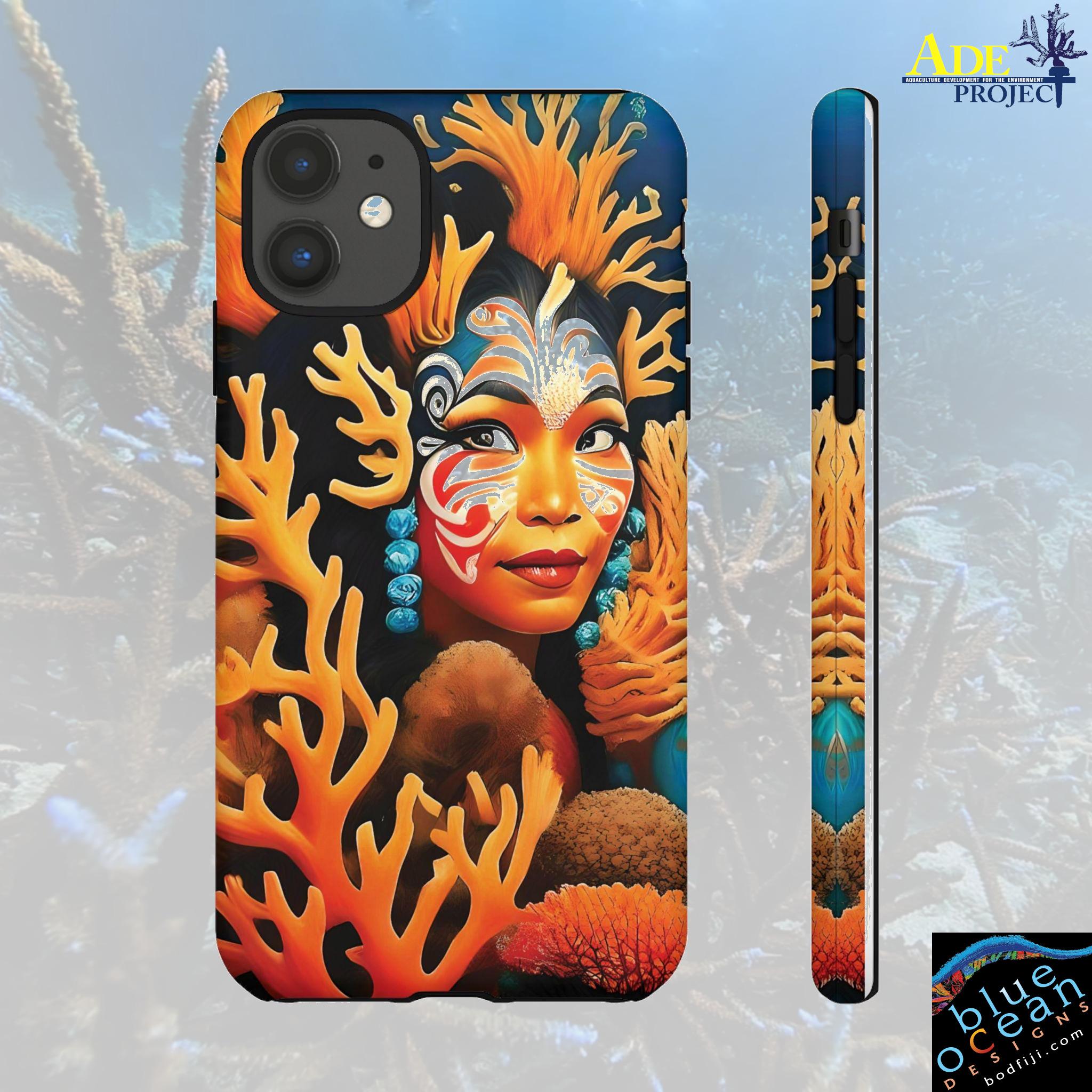 Aqua Beauty iPhone Tough Case - Walt Smith Fiji Ocean Art - Supports ADE Reef Restoration