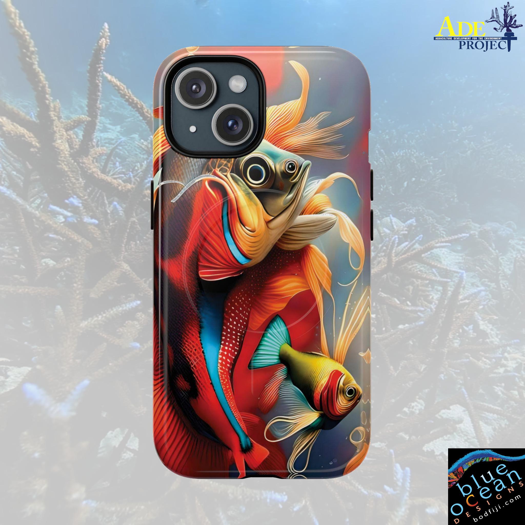 Mr Fish iPhone Magnetic Case - Walt Smith Fiji Ocean Art - Supports ADE Reef Restoration