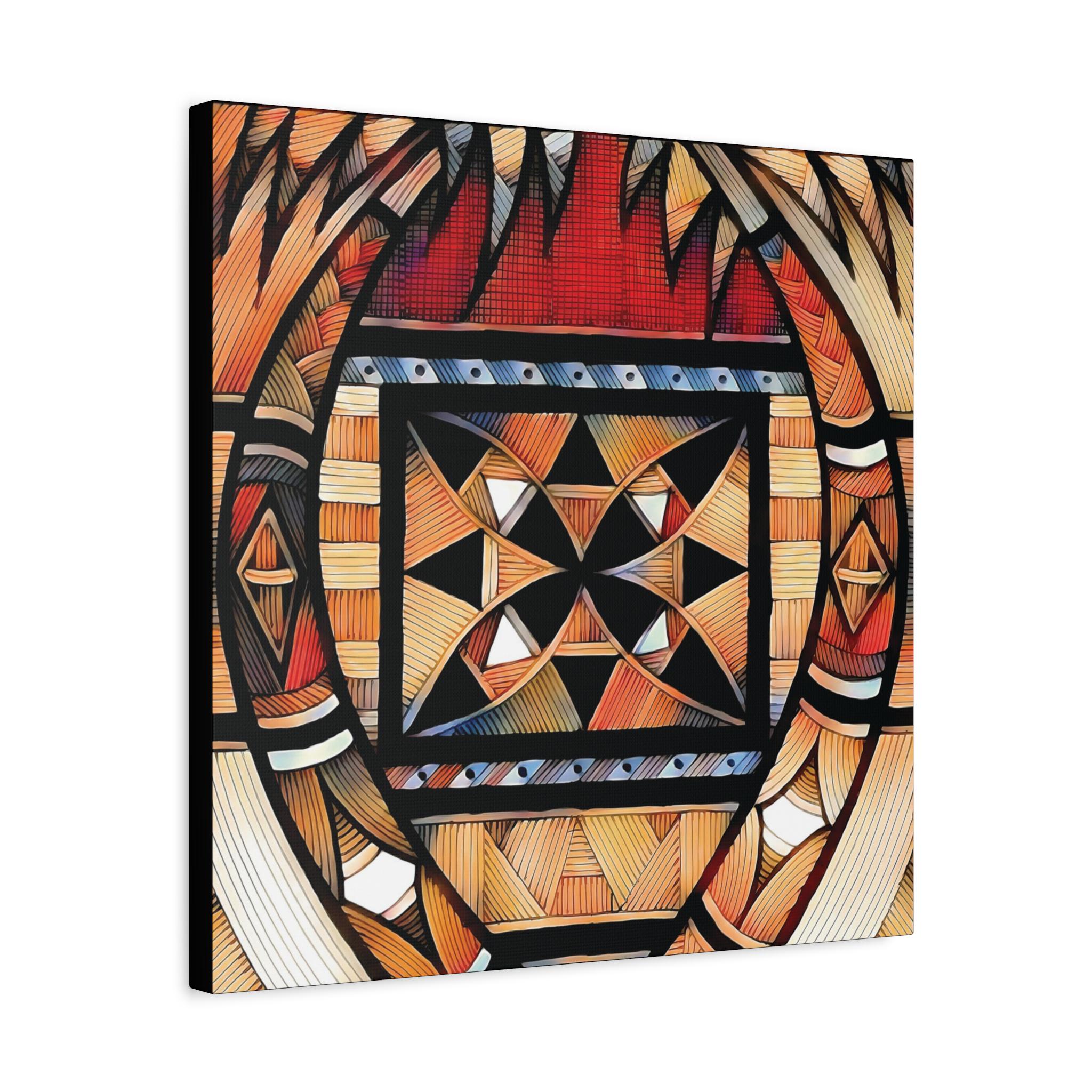 Tapa Palm Canvas Wall Art