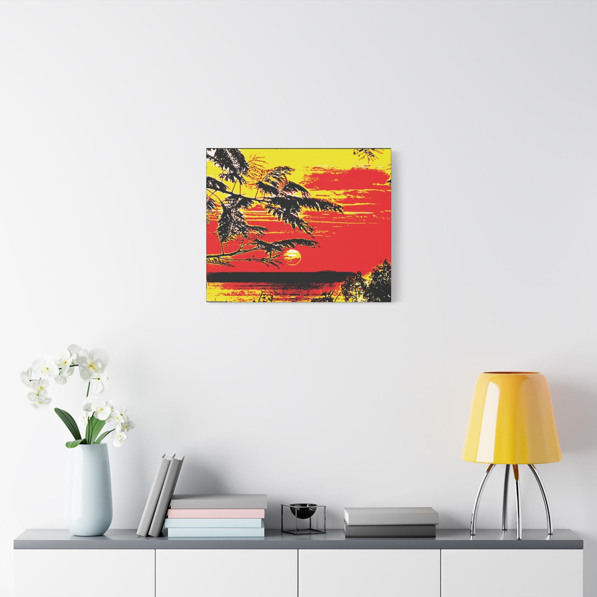 Red Night Canvas Wall Art