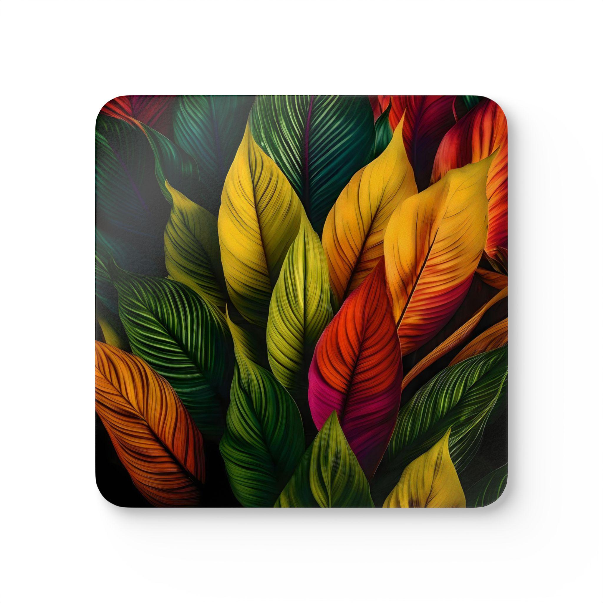 Colored Leaves - Corkwood Coaster Set