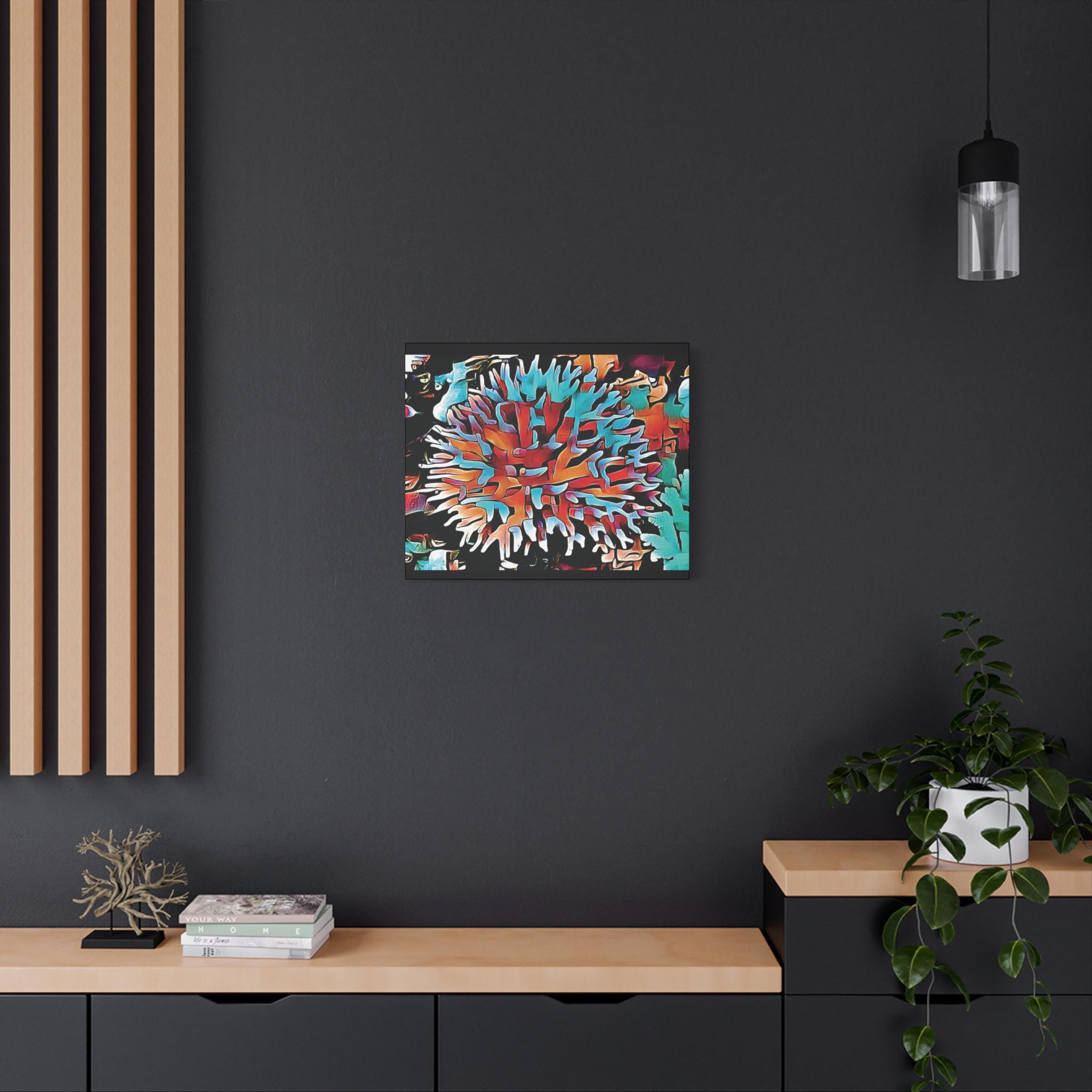 Aqua Spike Canvas Wall Art