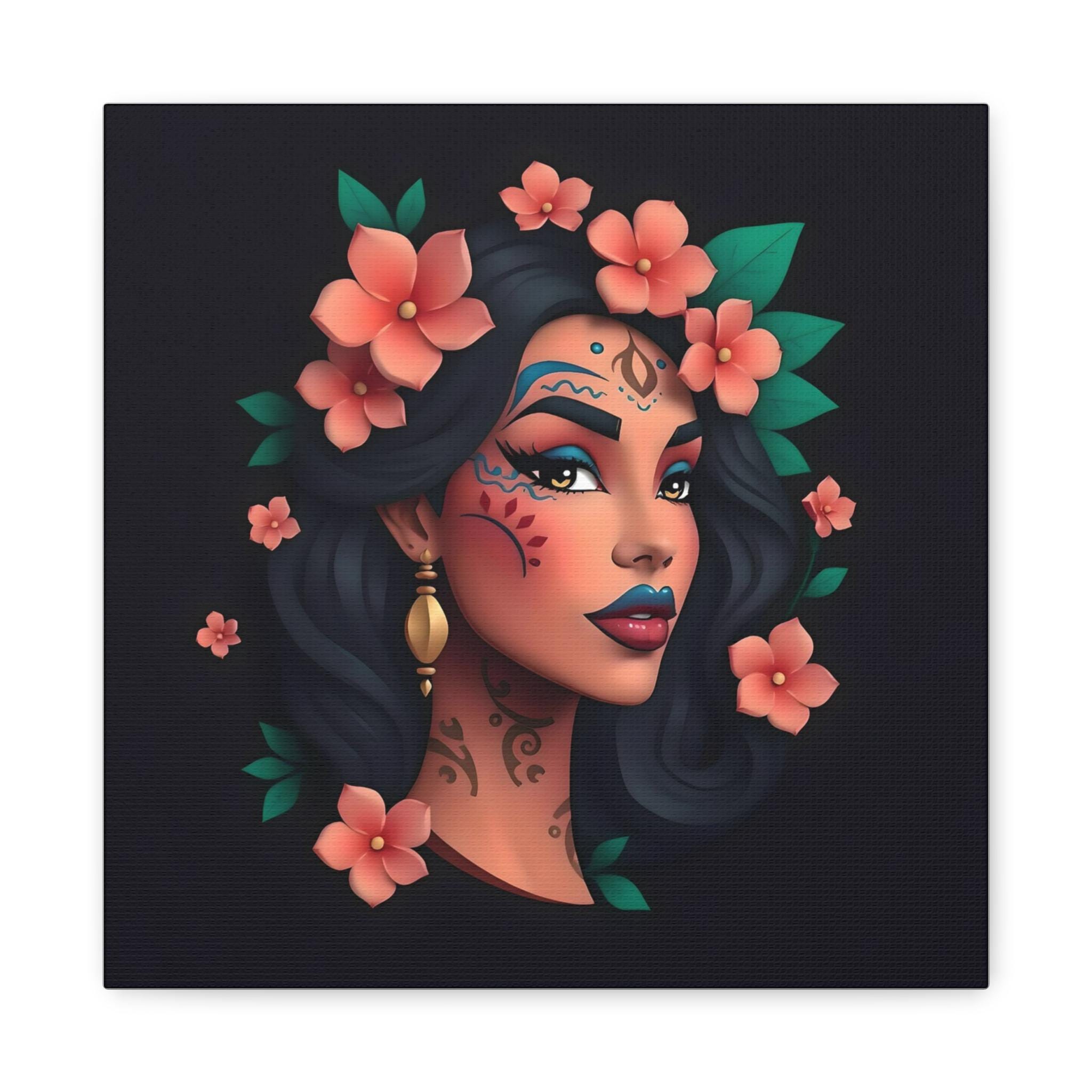 Lady on Black 1 - Canvas Wall Art