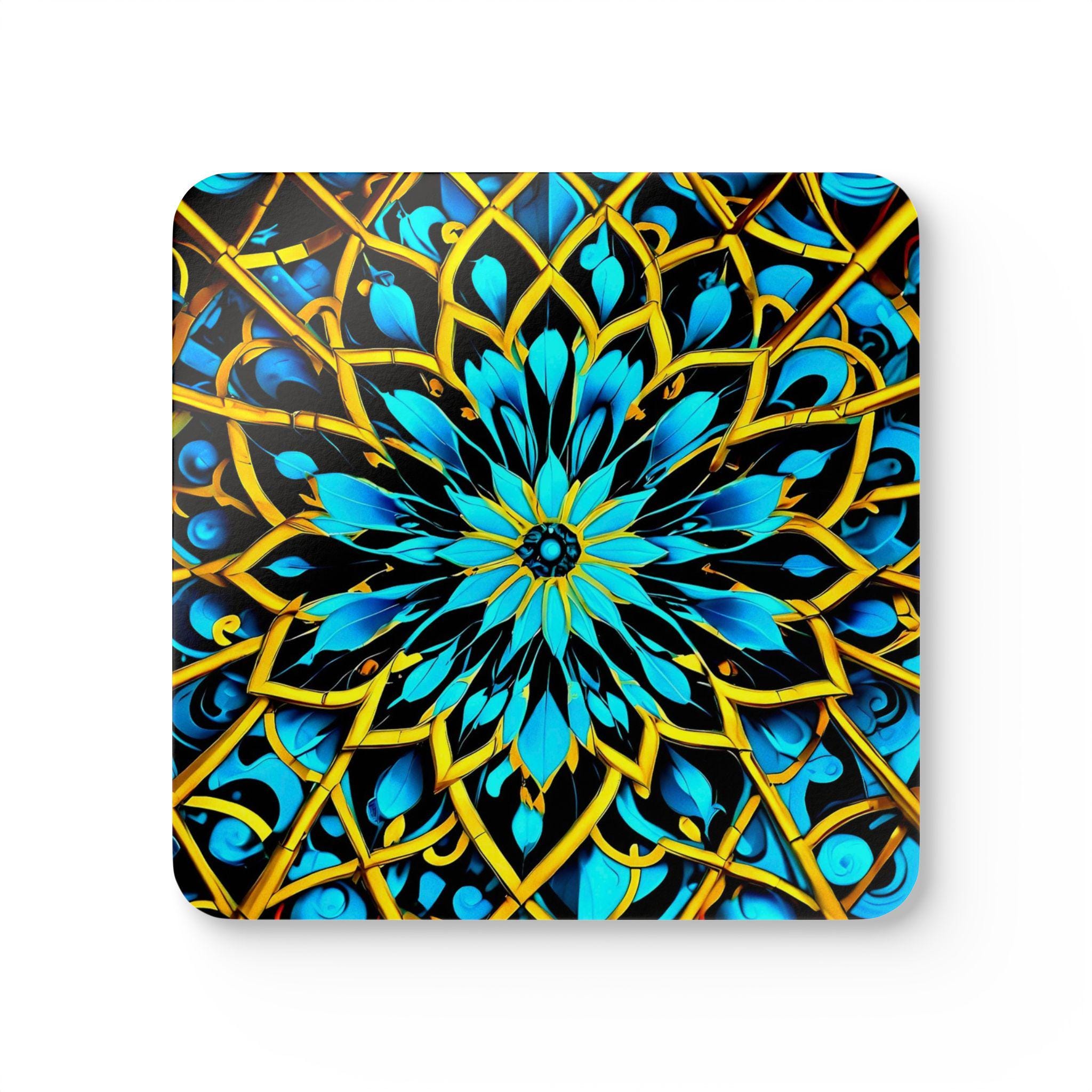 Blue Lace A - Corkwood Coaster Set