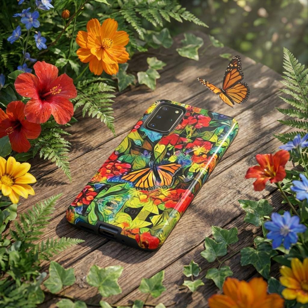 Monarch Garden Android Tough Case - Walt Smith Fiji Ocean Art - Supports ADE Reef Restoration