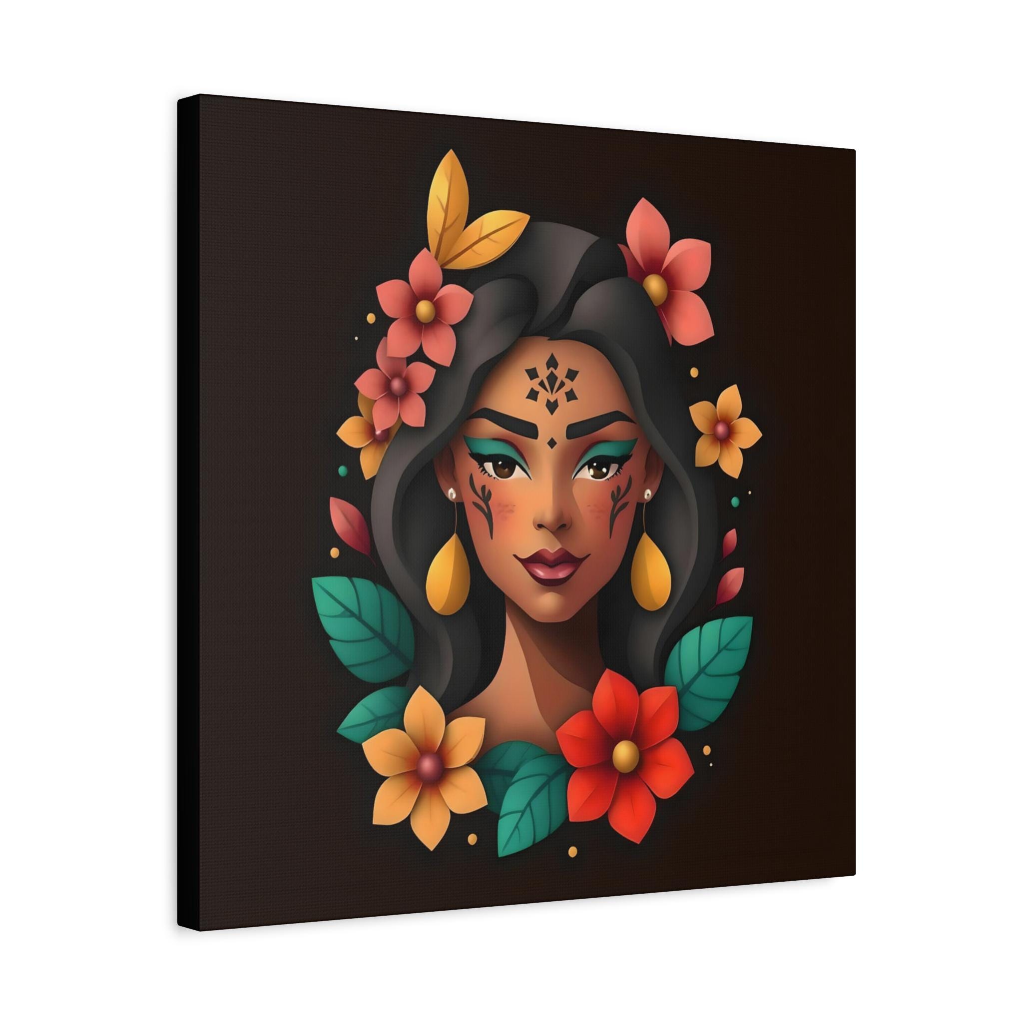 Lady On Black B Canvas Wall Art
