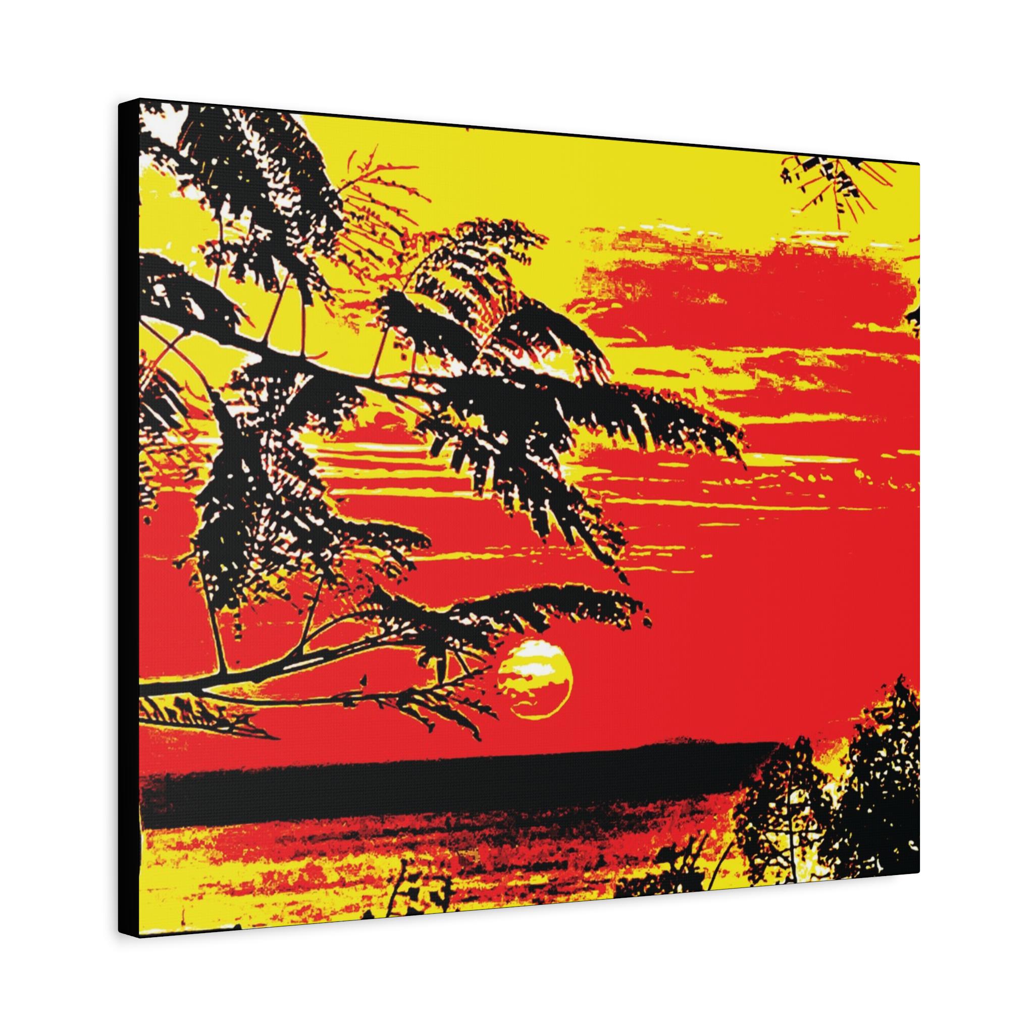 Red Night Canvas Wall Art