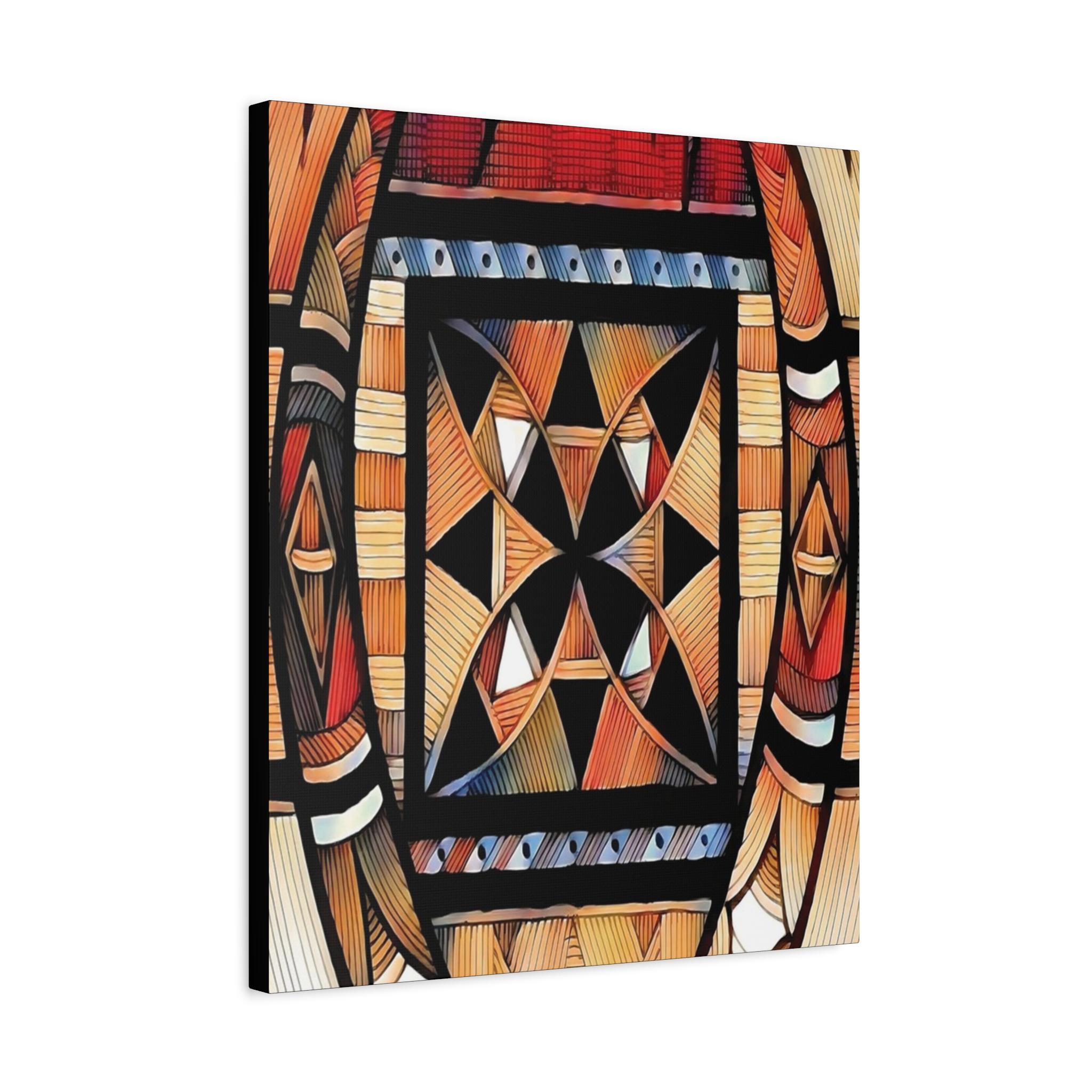 Tapa Trees Canvas Wall Art