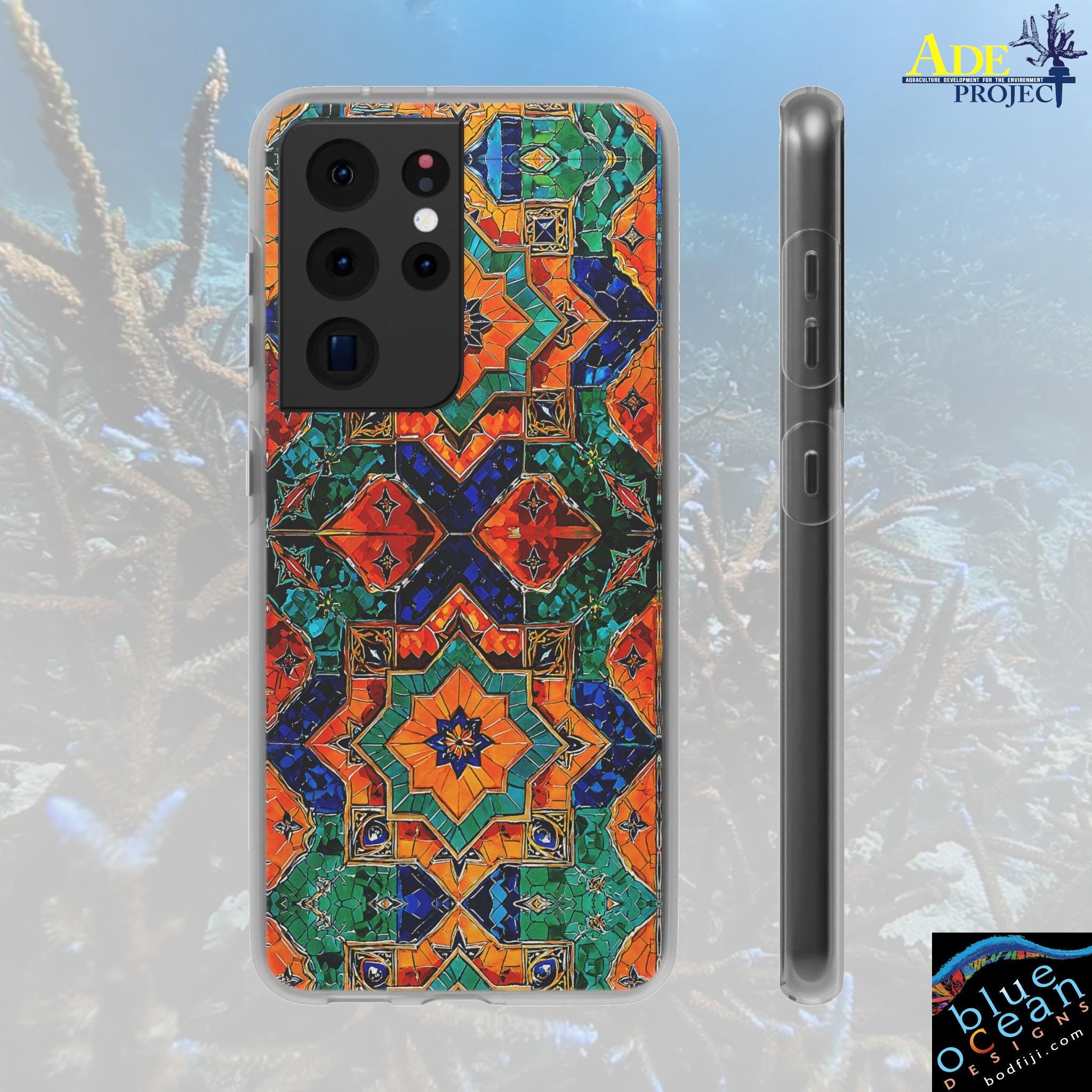 Moroccan Style Android Flexi Case - Walt Smith Fiji Ocean Art - Supports ADE Reef Restoration