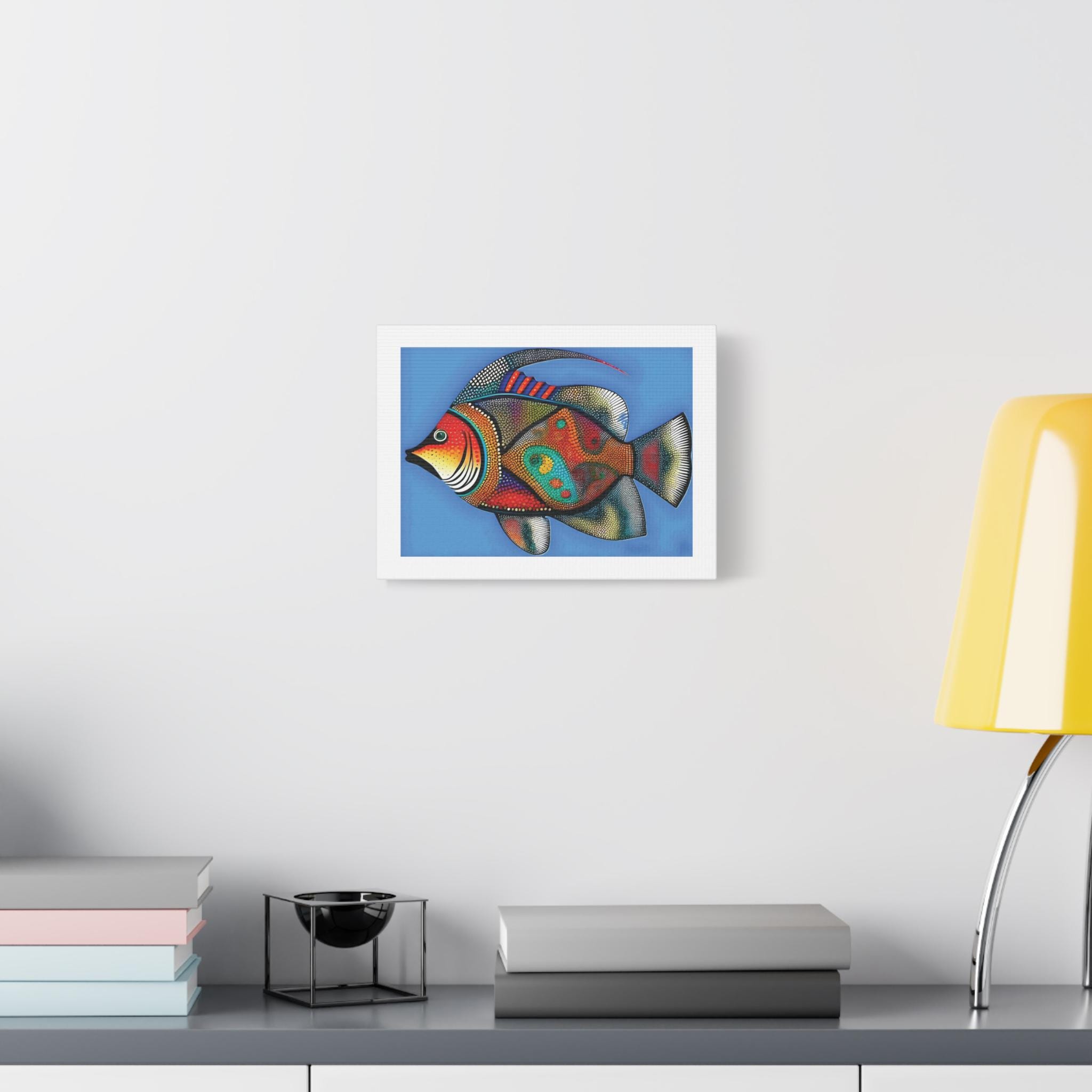 Fish on Blue - Canvas Wall Art
