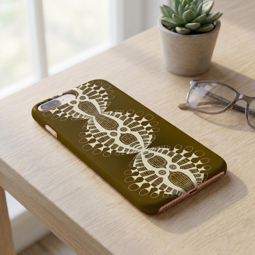 Abstract Urchin Brown iPhone Snap Case - Walt Smith Fiji Ocean Art - Supports ADE Reef Restoration