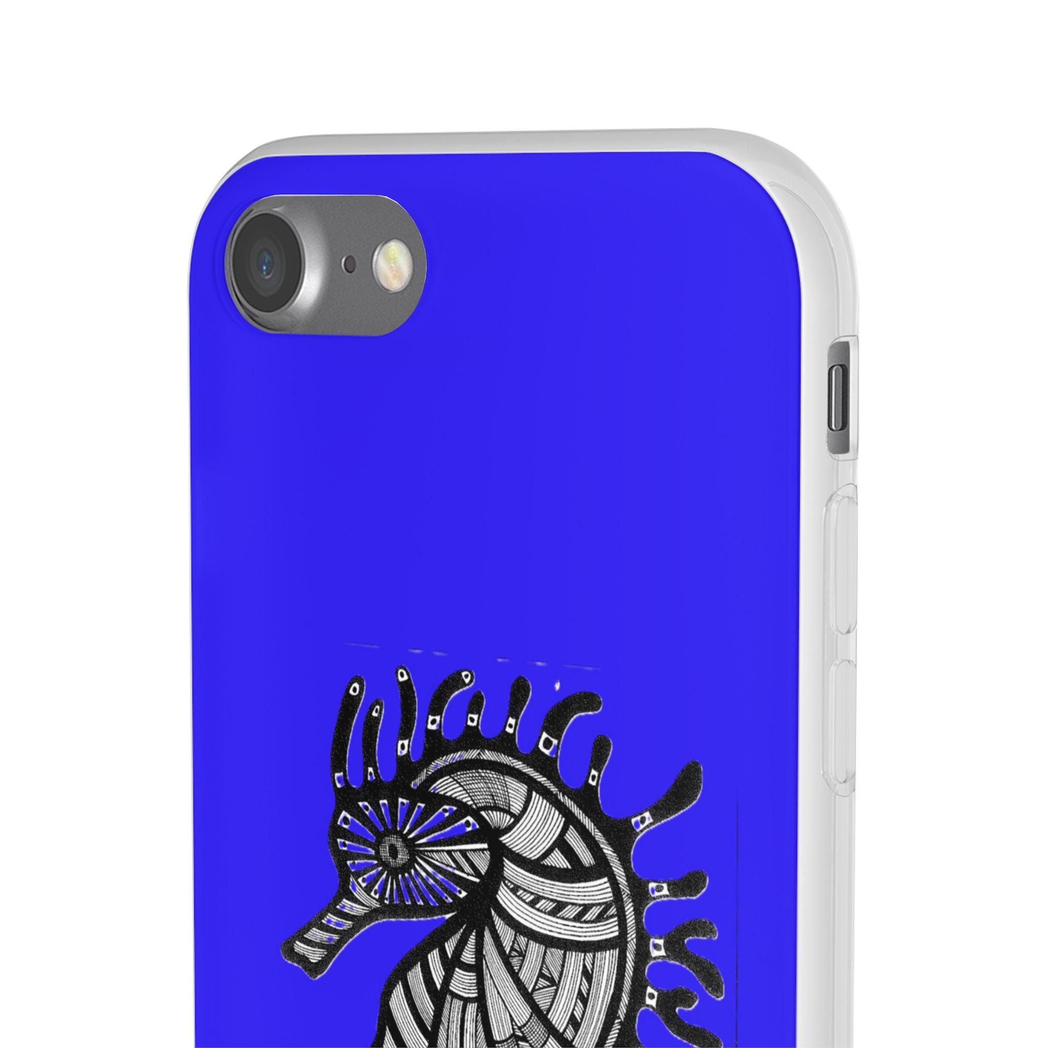 Seahorse on Blue iPhone Flexi Case - Walt Smith Fiji Ocean Art - Supports ADE Reef Restoration