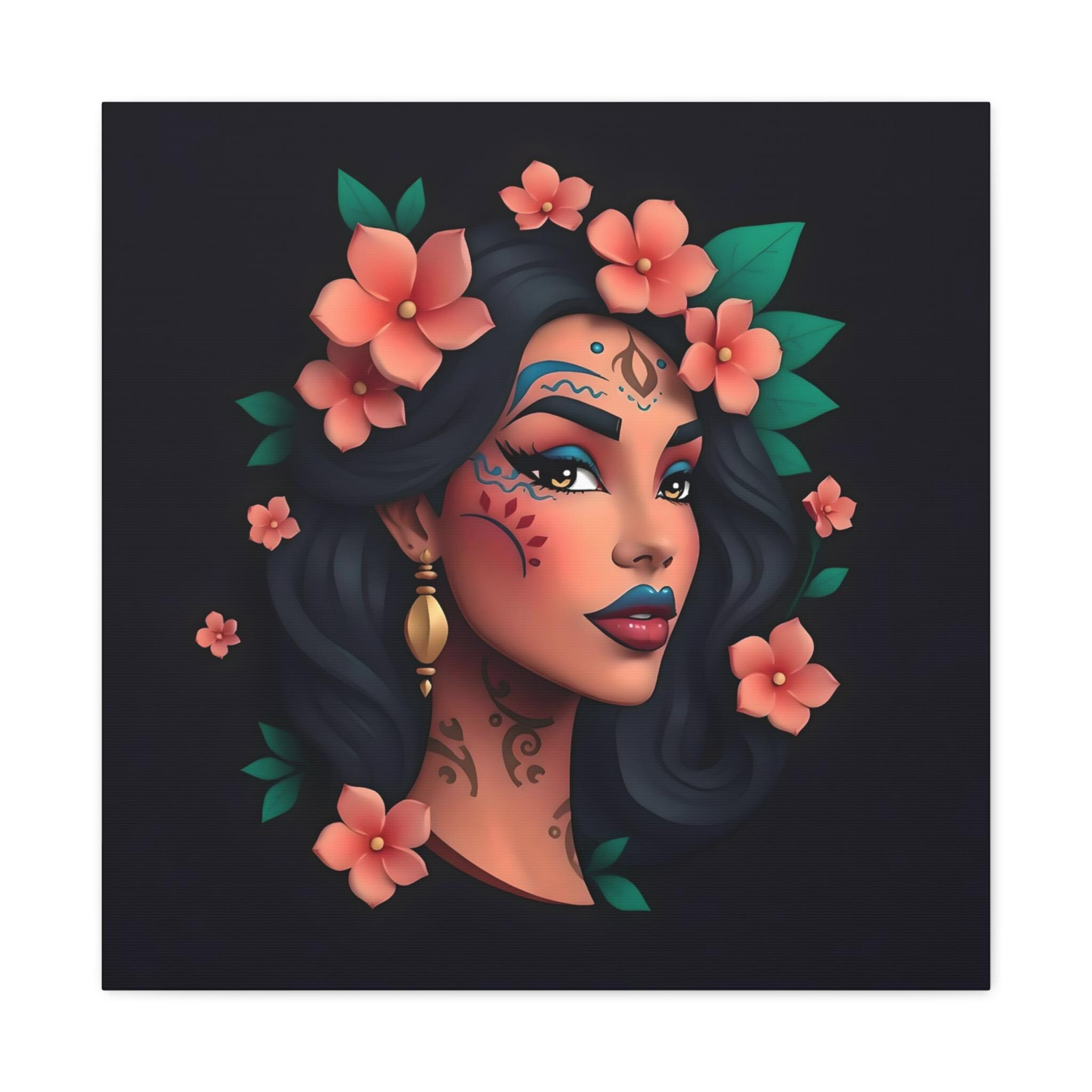 Lady on Black 1 - Canvas Wall Art