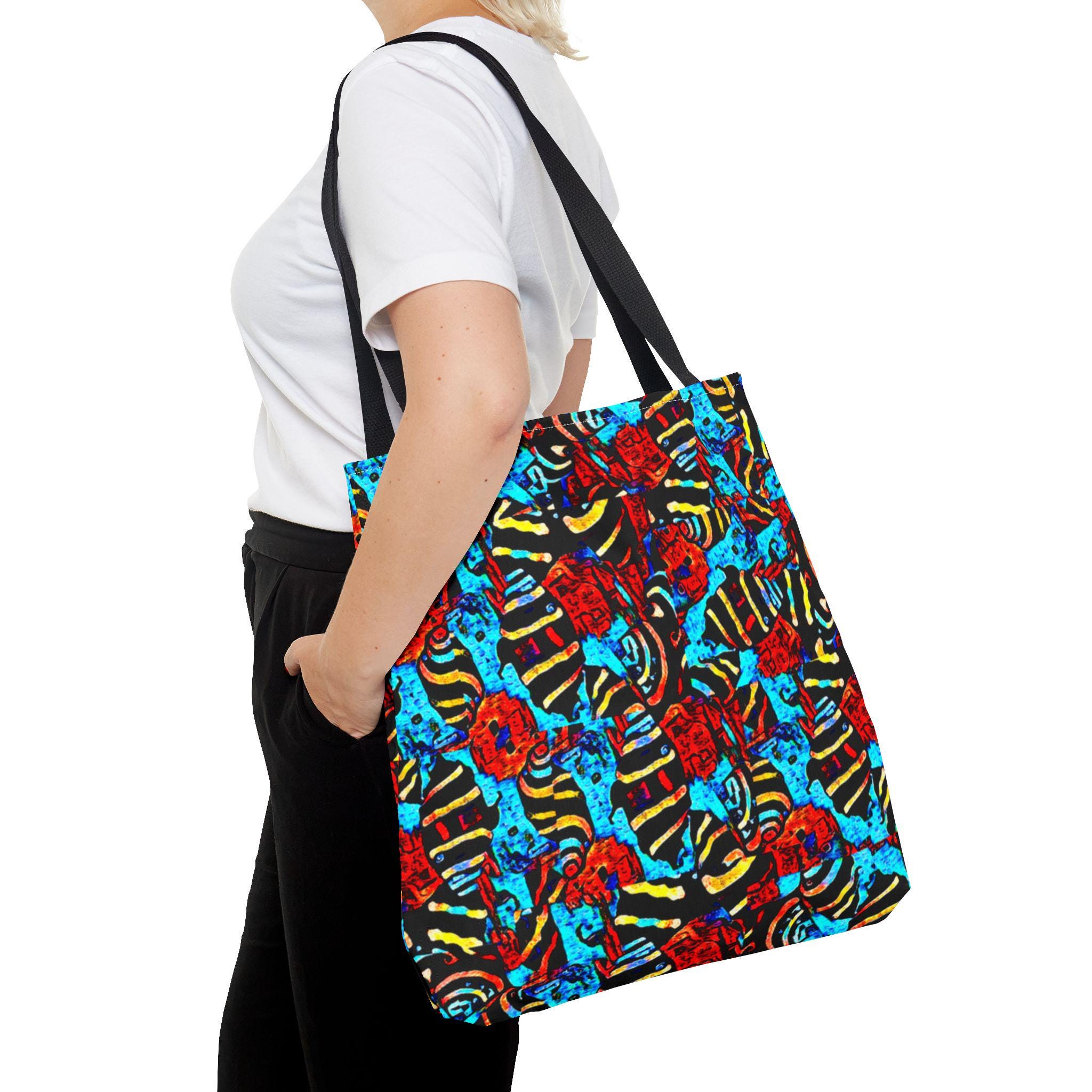 Colorful Snails on Parade Tote Bag | All-Over Print Beach Sand Design